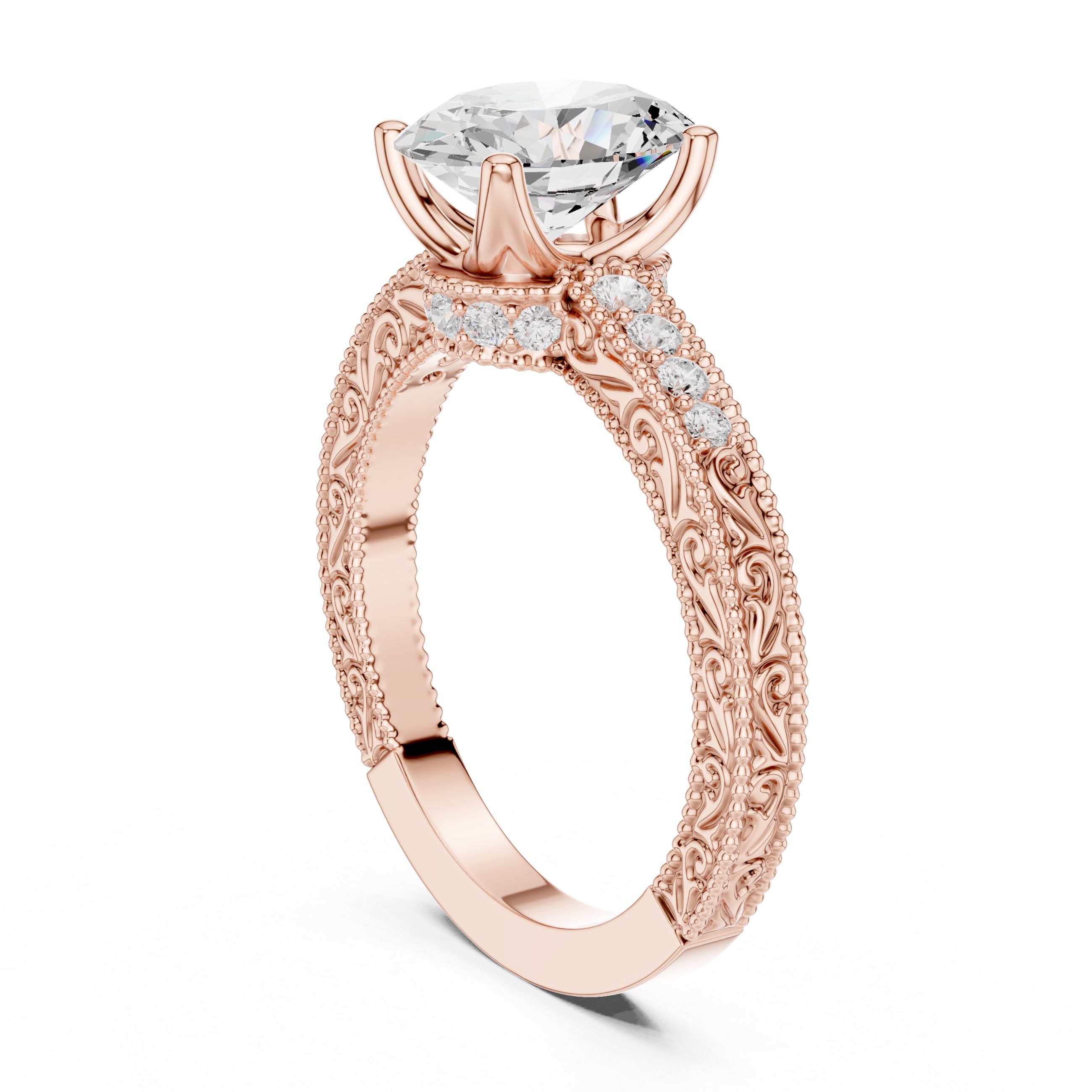 Traditional gold toe ring featuring engraved floral patterns.