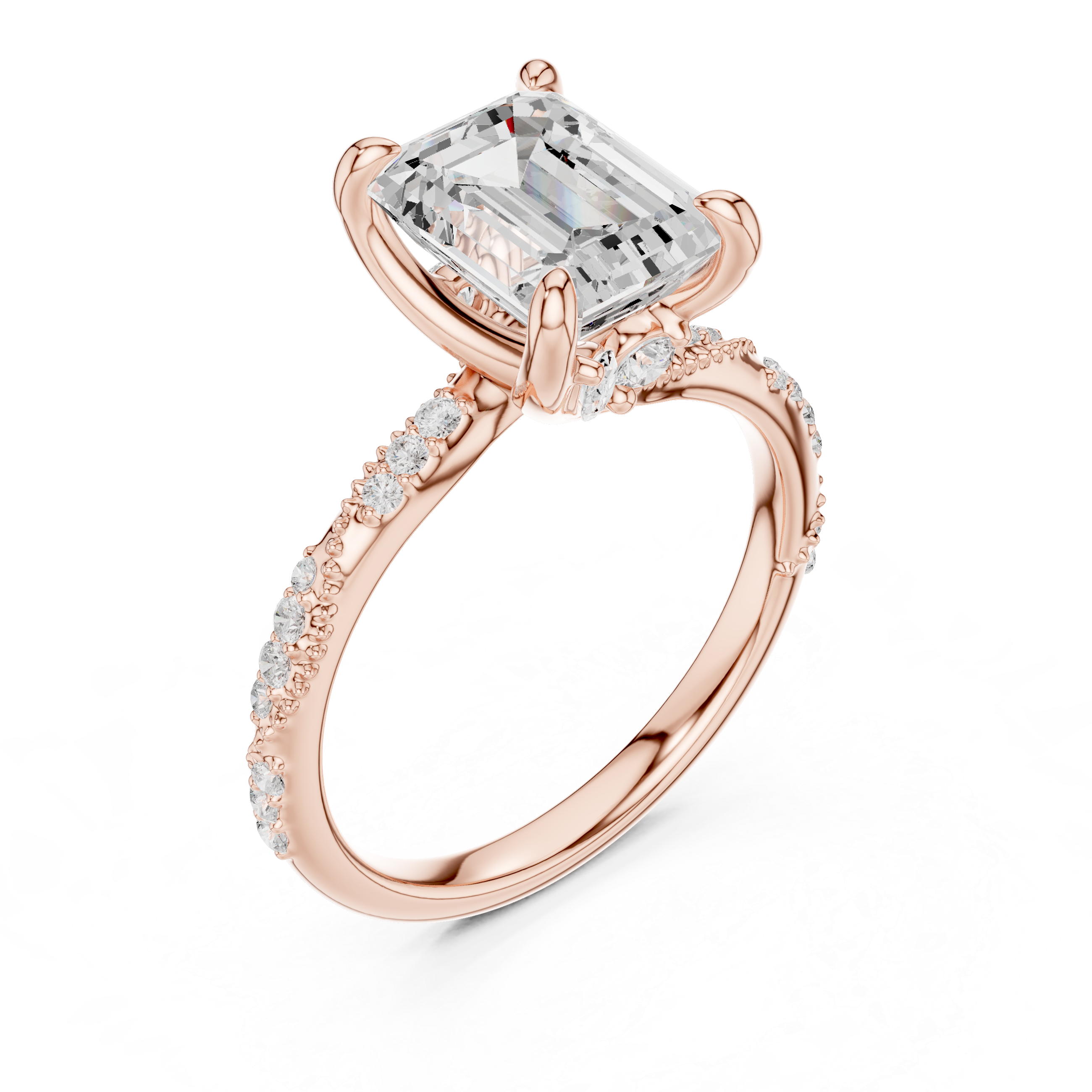 Stylish marquise diamond ring with elongated shape and delicate prong setting.