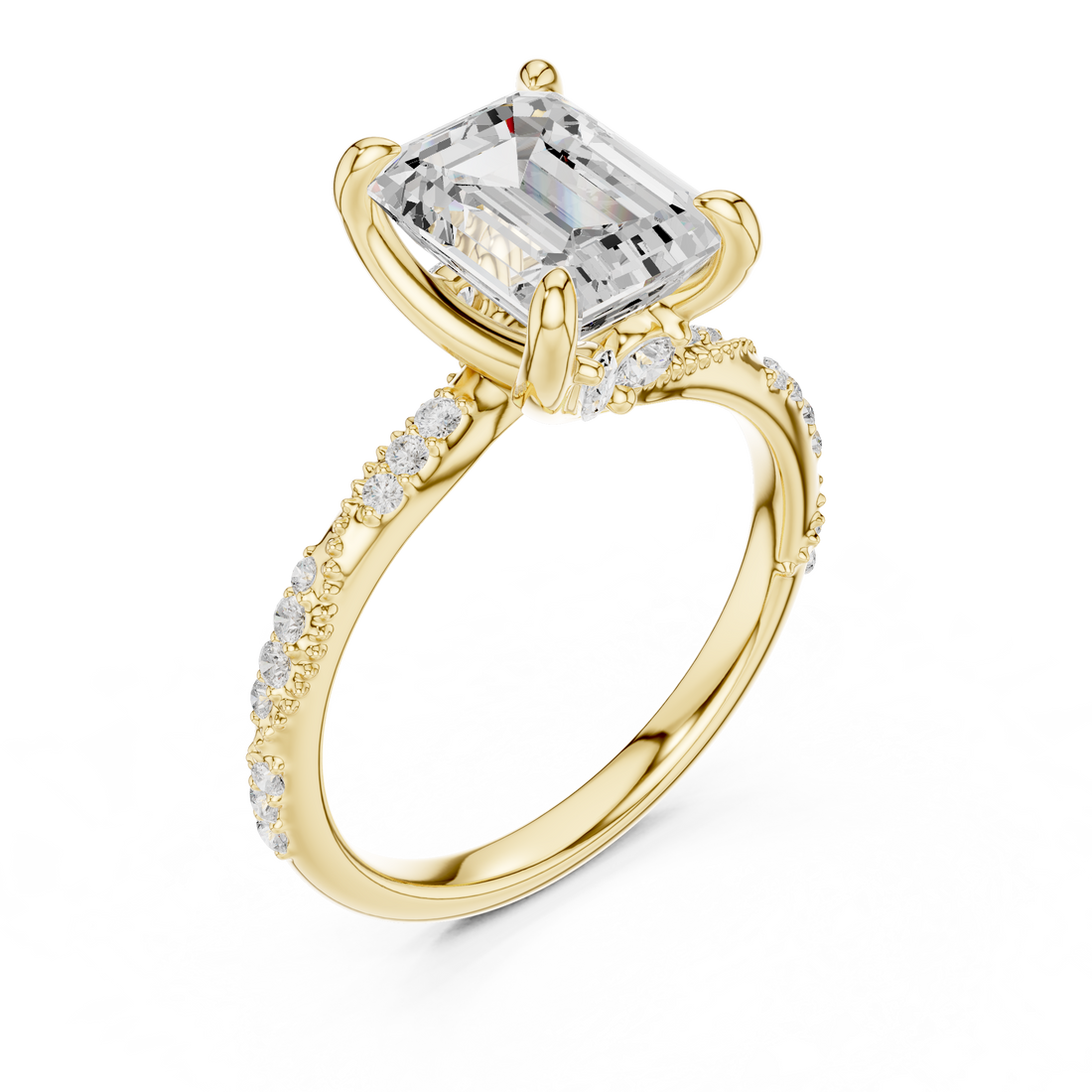 Elegant eternity ring featuring continuous circle of diamonds around the band.
