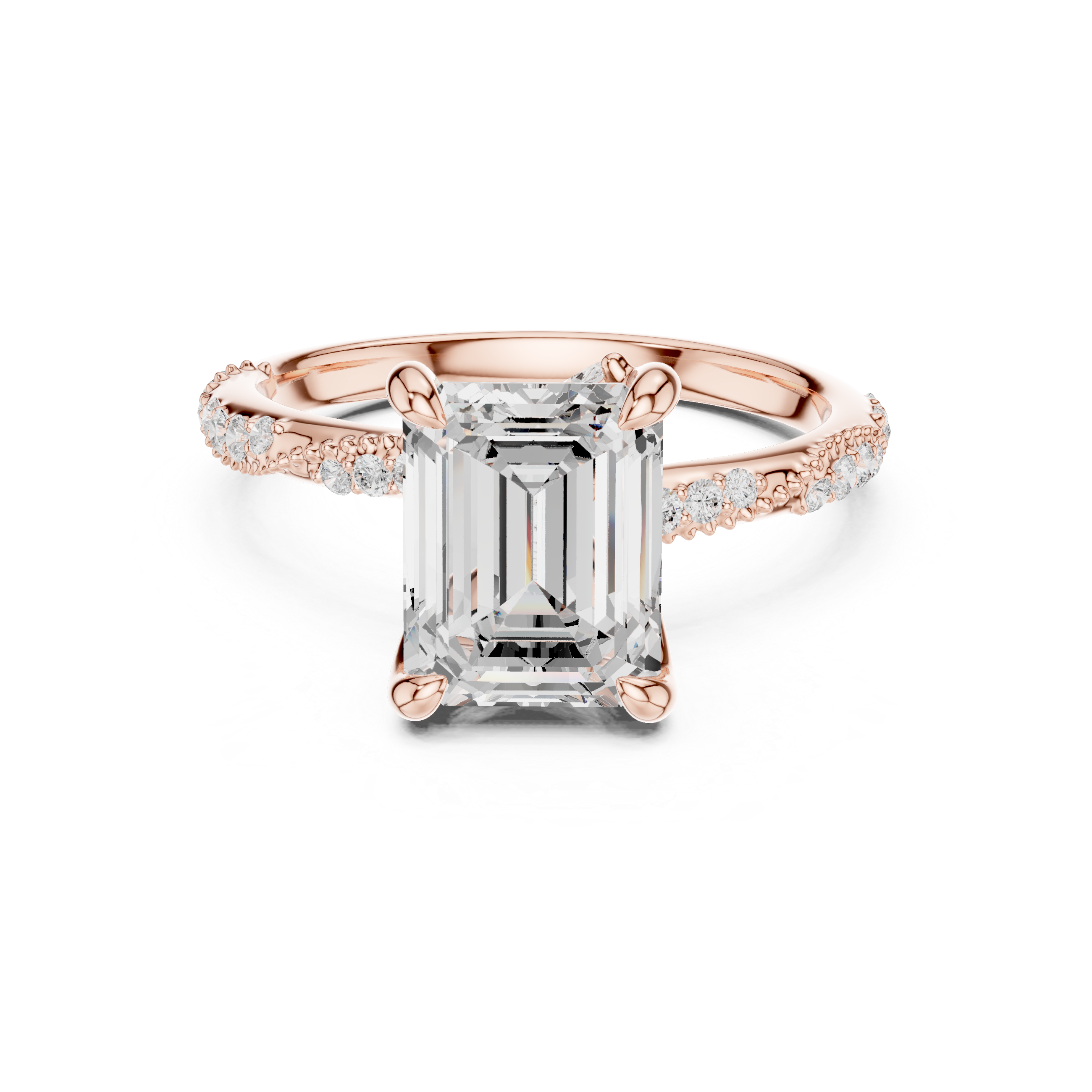 Elegant princess-cut diamond engagement ring with brilliant center stone and slim polished gold band.