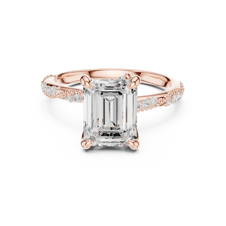 Elegant princess-cut diamond engagement ring with brilliant center stone and slim polished gold band.