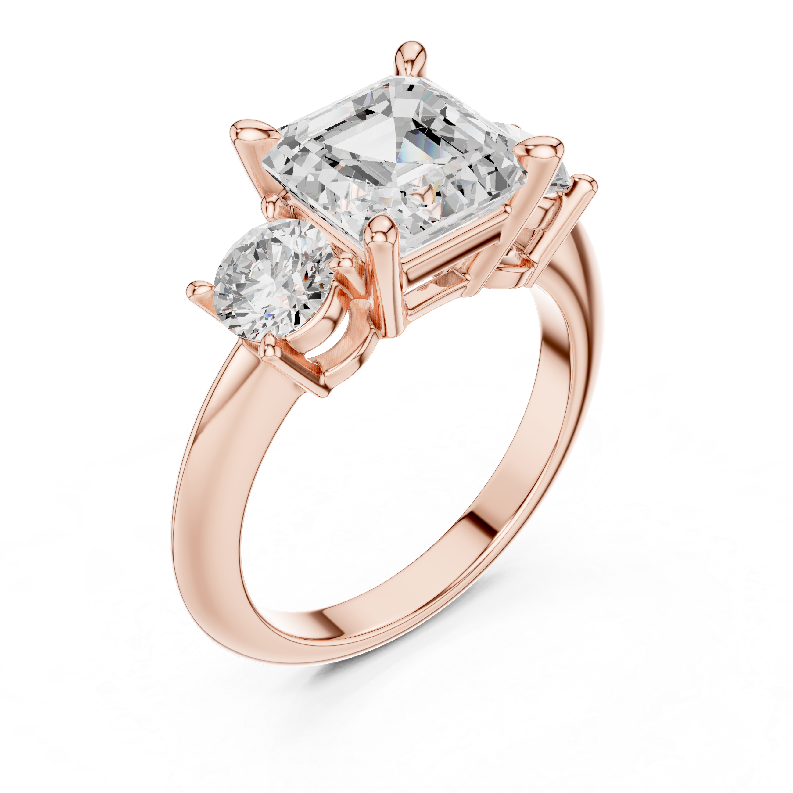 Elegant floral stud earrings crafted with petal-shaped diamond accents.