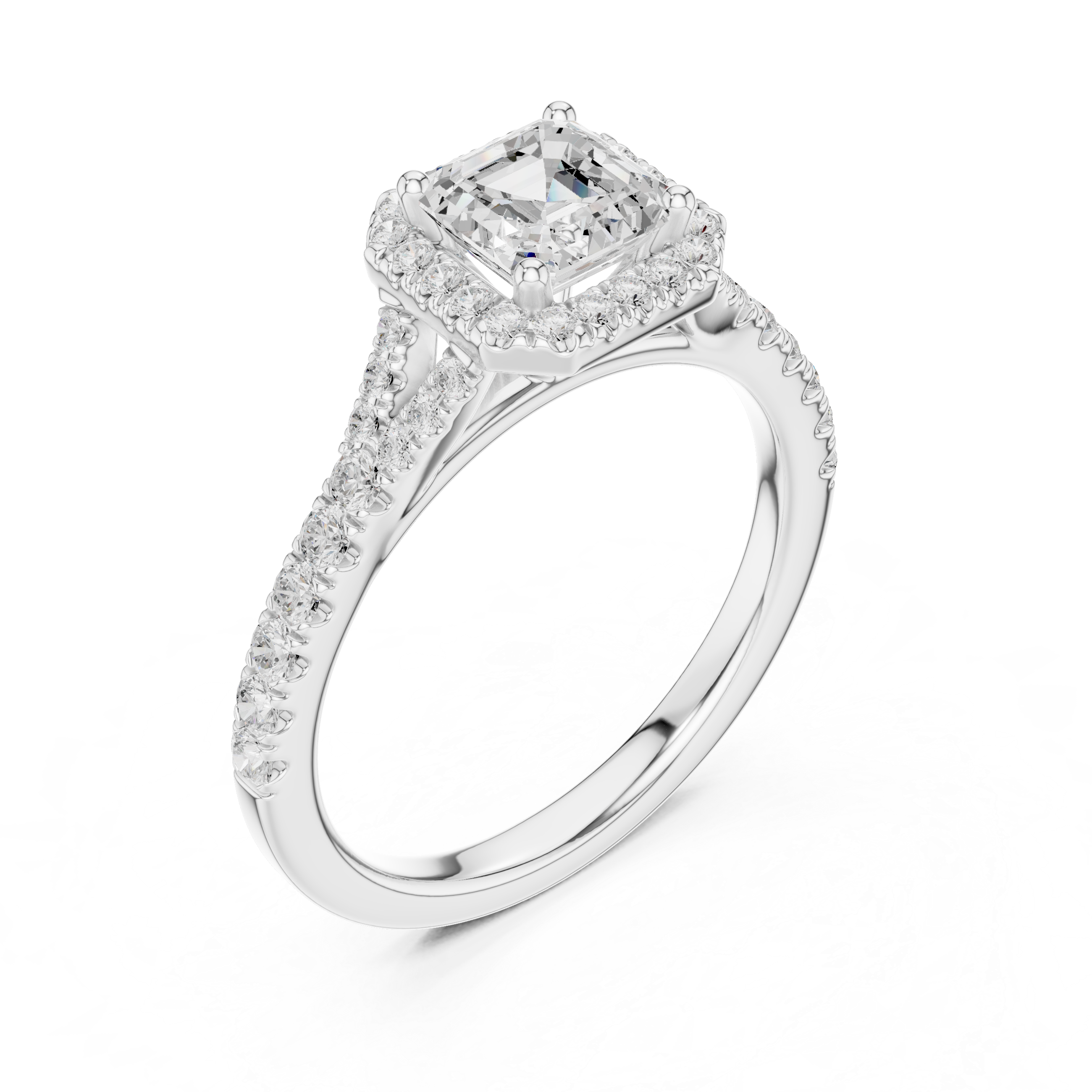 Luxury cluster diamond ring featuring multiple small stones forming dazzling centerpiece.