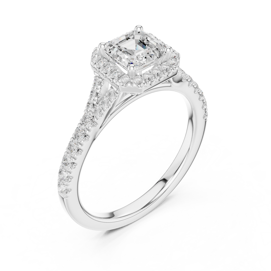 Luxury cluster diamond ring featuring multiple small stones forming dazzling centerpiece.