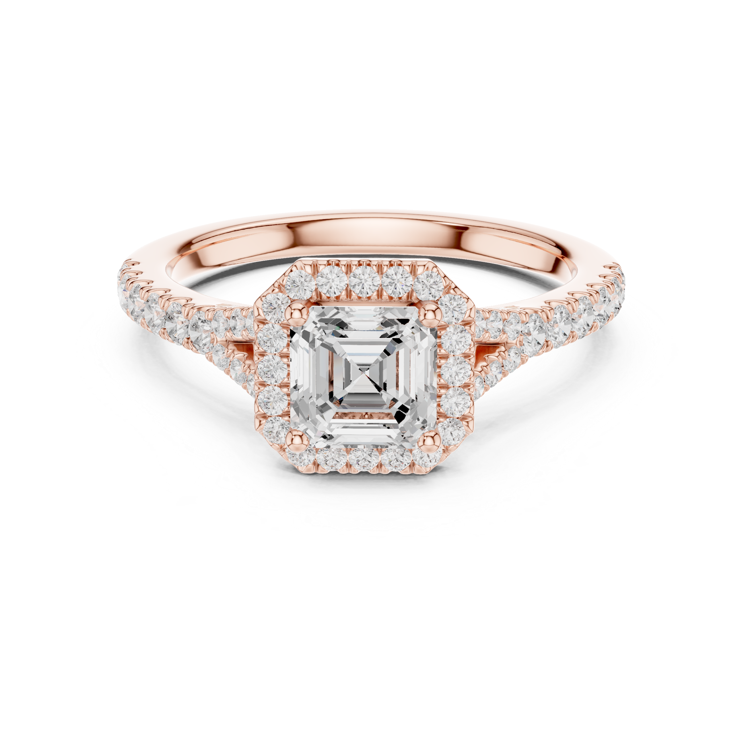 Elegant princess-cut diamond engagement ring with brilliant center stone and slim polished gold band.