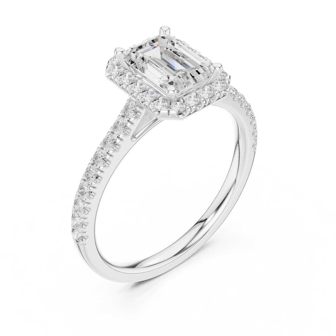 Luxury cluster diamond ring featuring multiple small stones forming dazzling centerpiece.