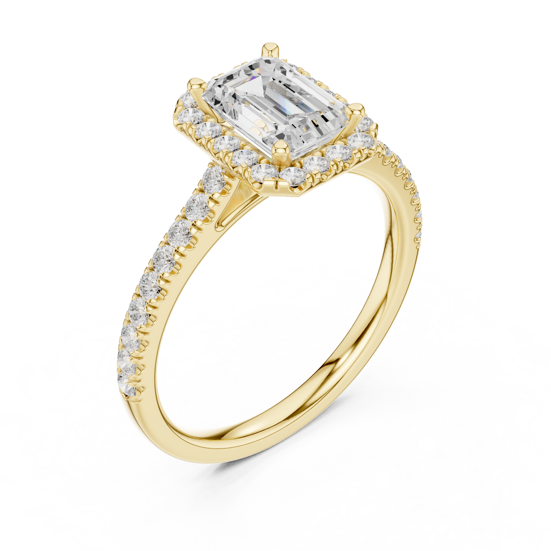 Elegant eternity ring featuring continuous circle of diamonds around the band.