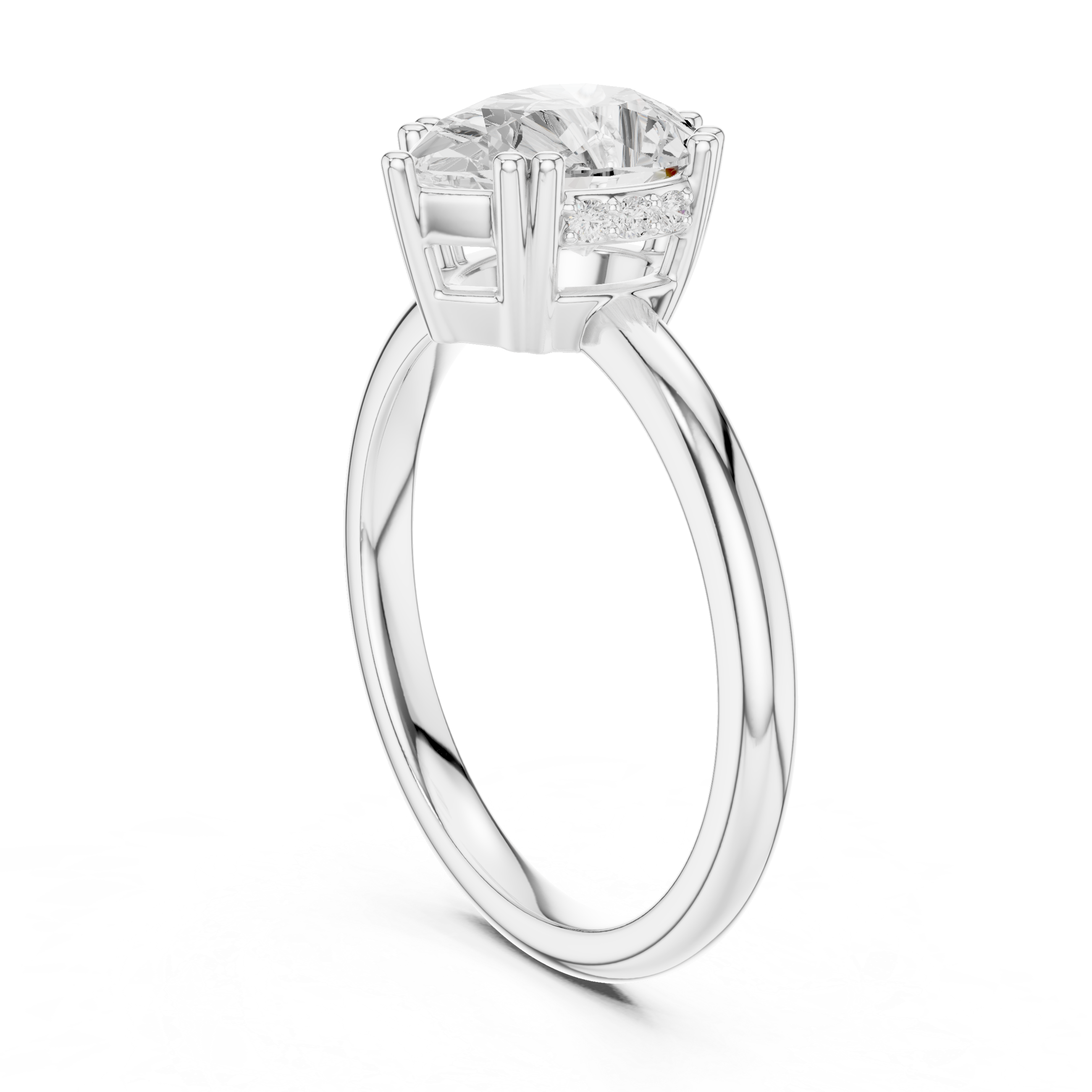 Modern three-stone diamond ring symbolizing past present and future with elegant design.
