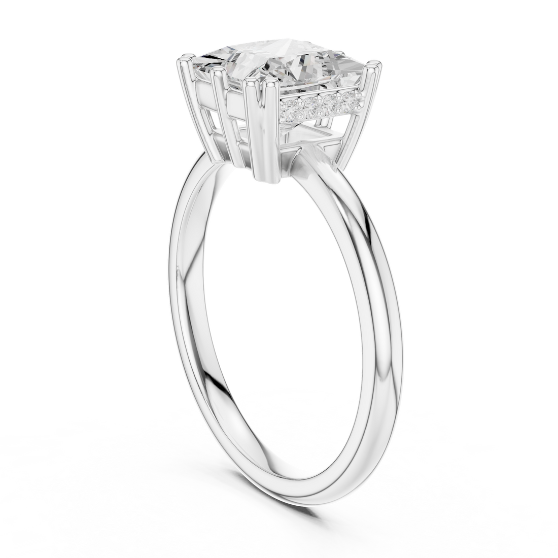 Designer crescent-shaped earrings with curved modern silhouette.