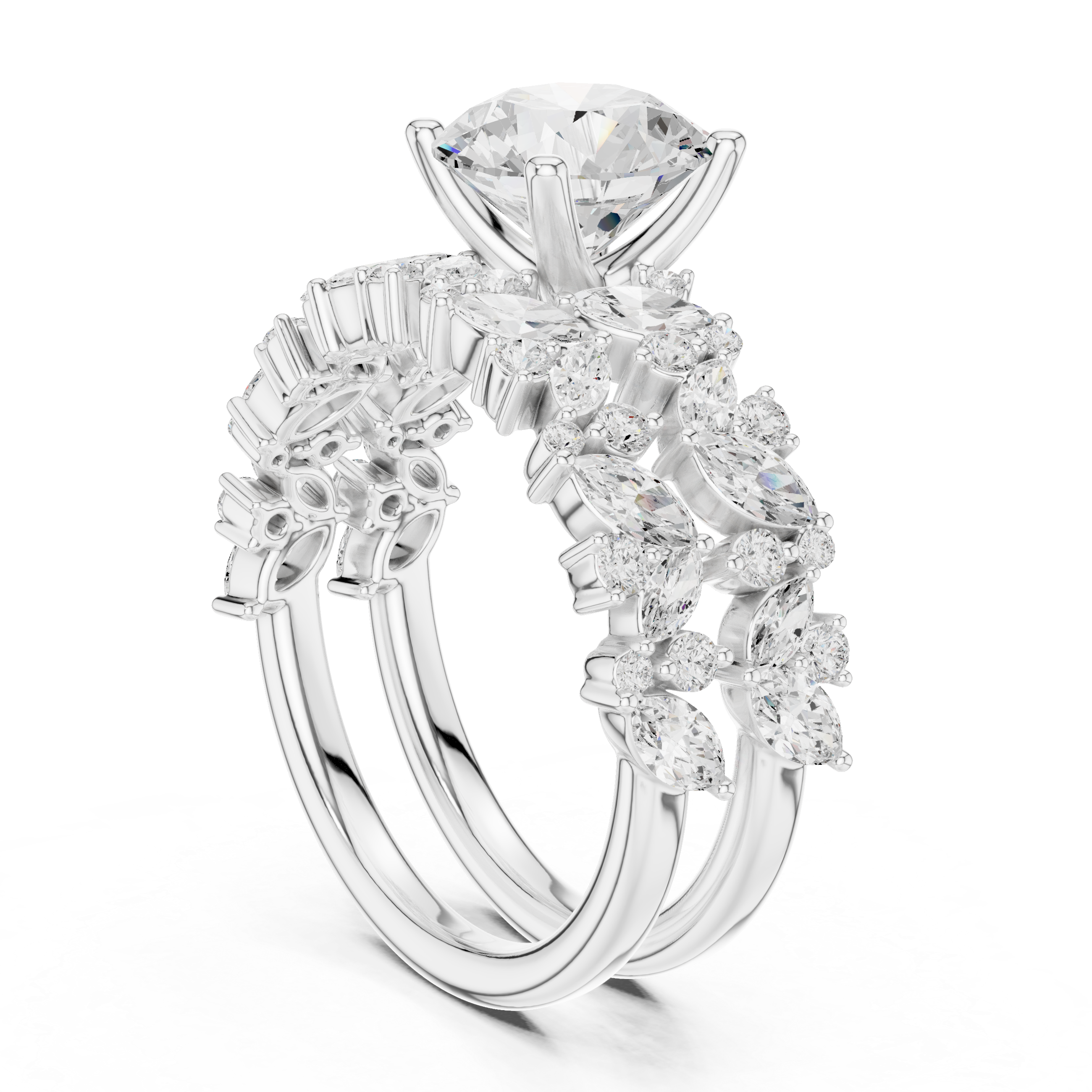Designer crescent-shaped earrings with curved modern silhouette.