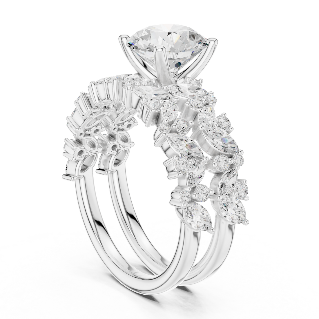 Designer crescent-shaped earrings with curved modern silhouette.