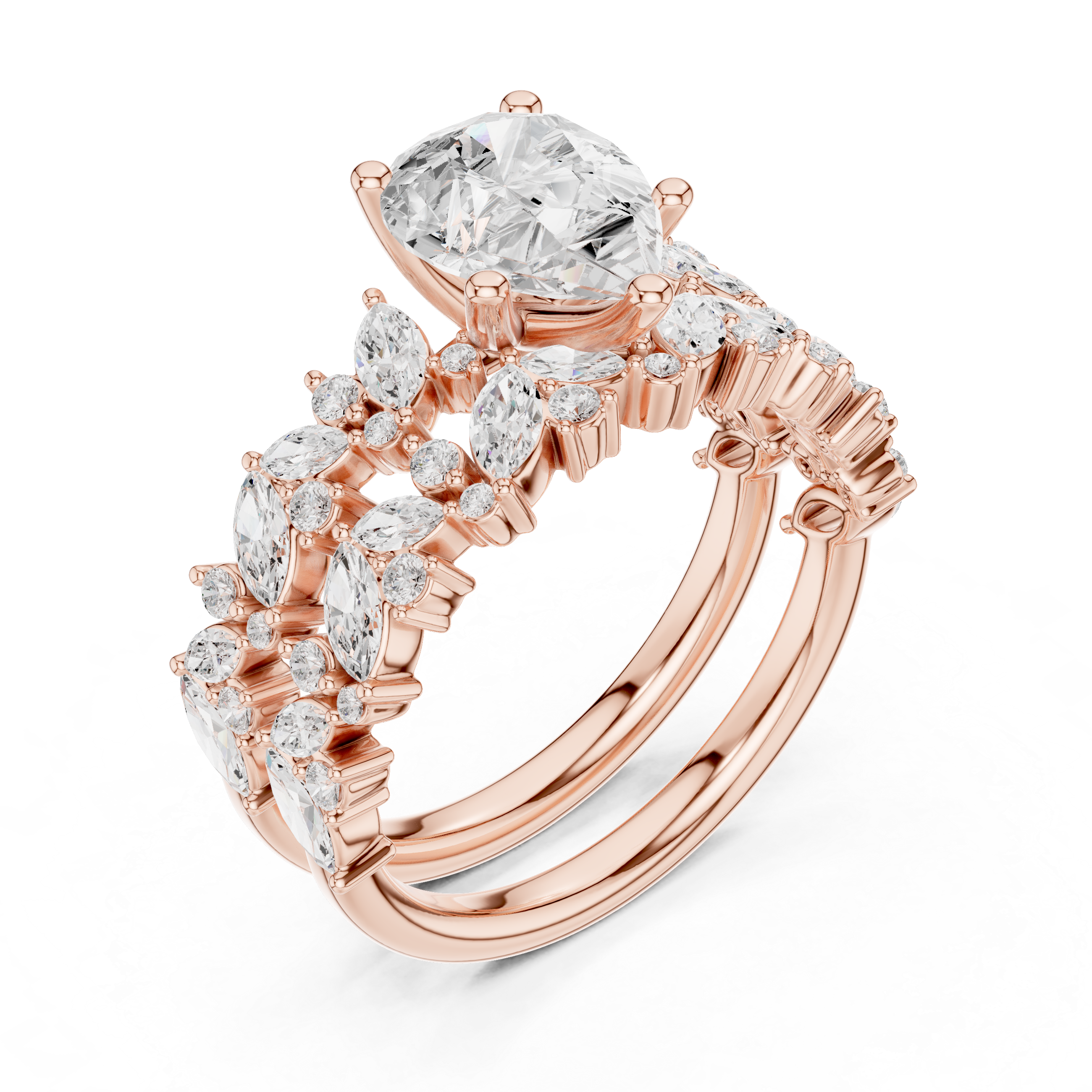 Luxury men's diamond band featuring row of sparkling stones.