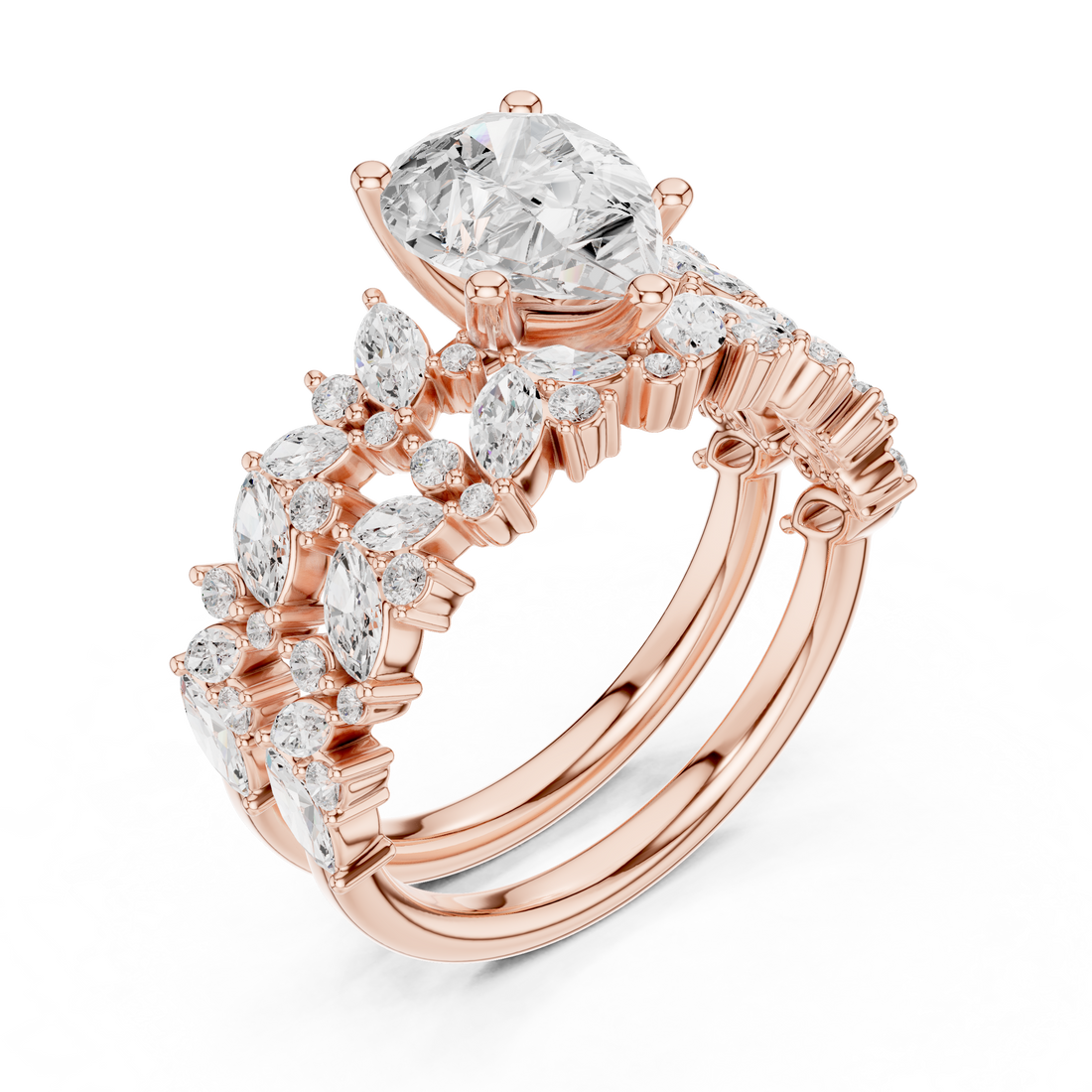 Luxury men's diamond band featuring row of sparkling stones.
