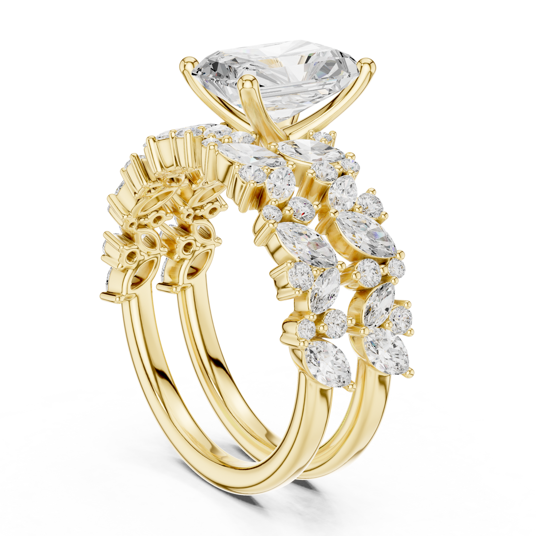 Classic wedding jewellery set featuring matching gold accessories.