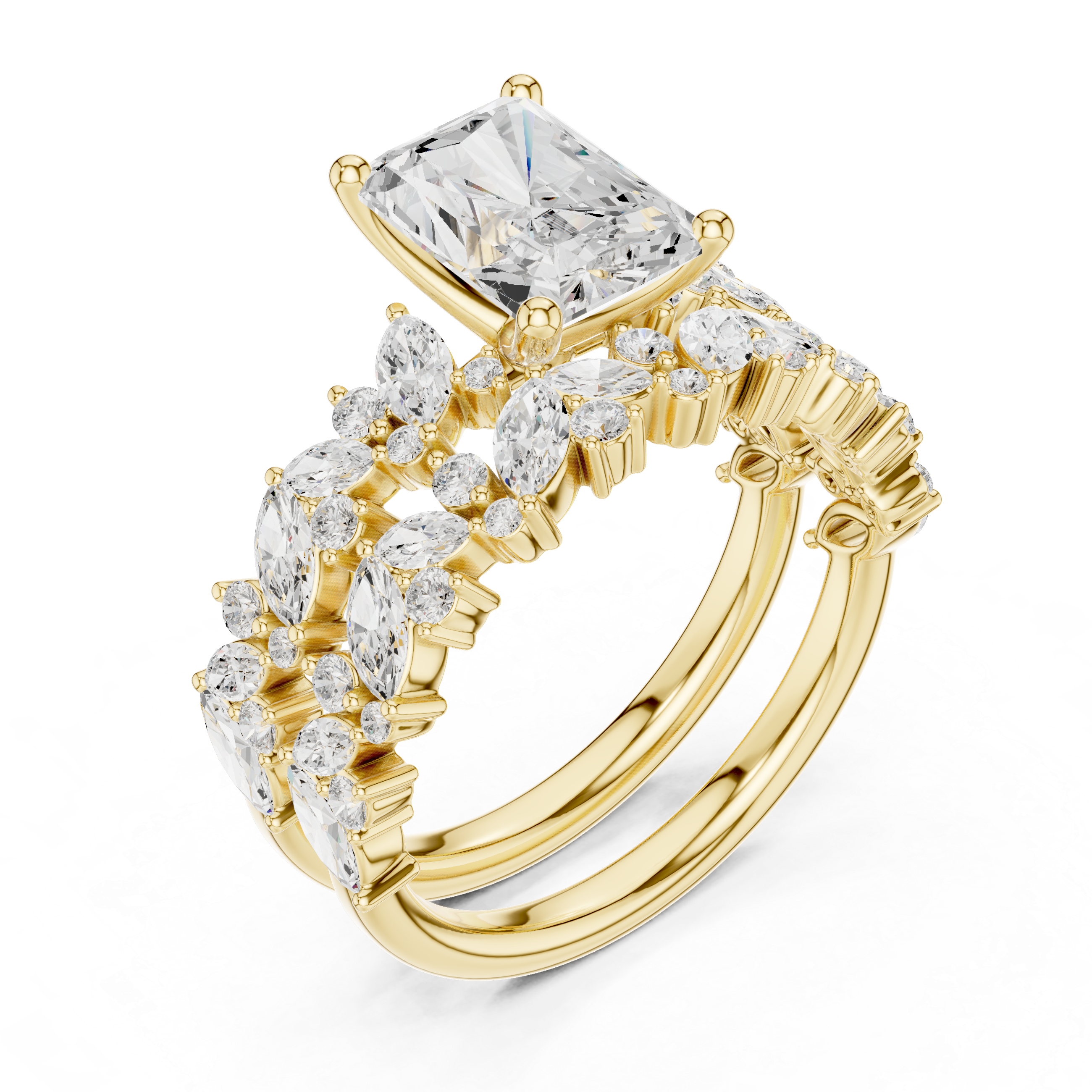Stylish engagement jewellery set featuring modern elegant design.
