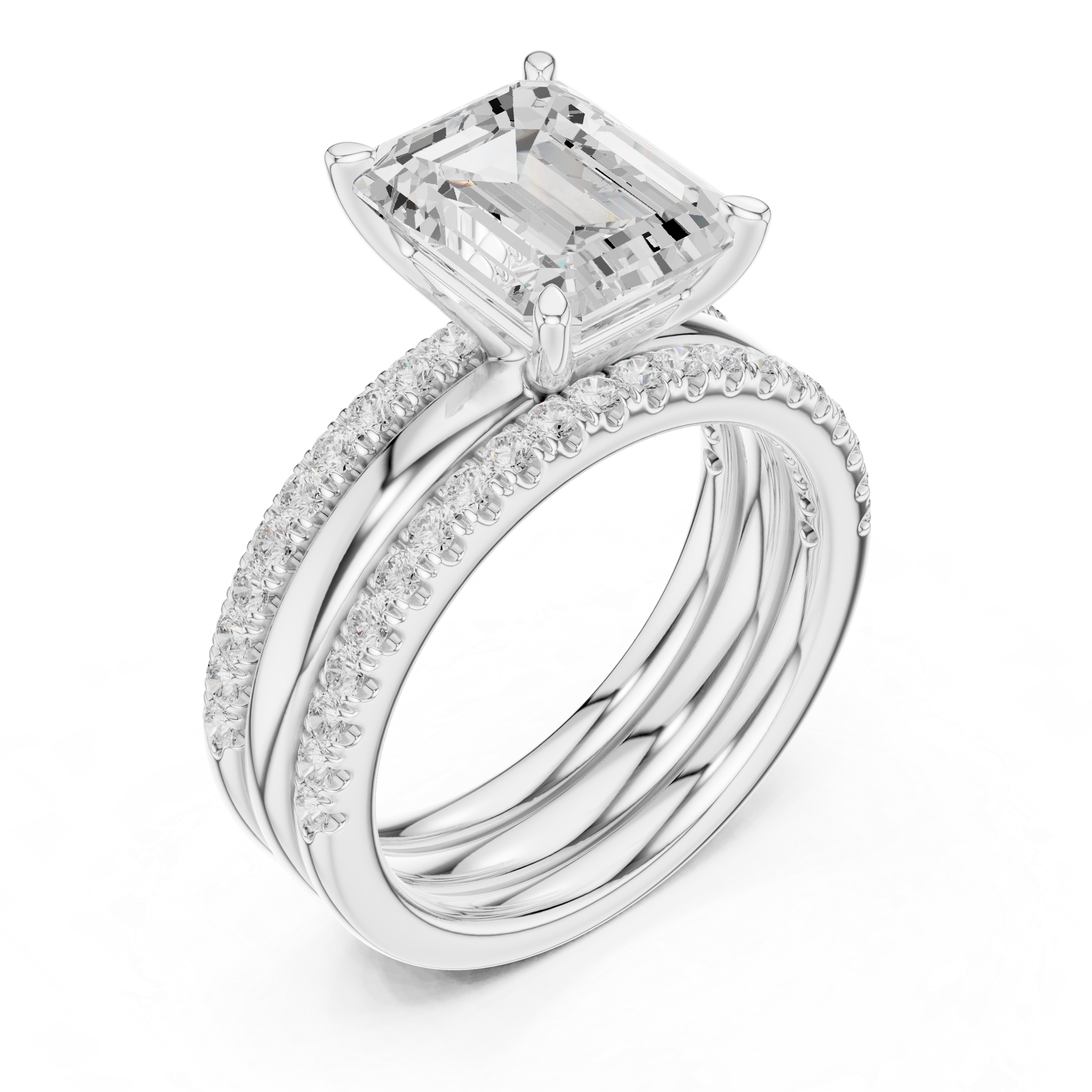 Stylish anniversary ring featuring sparkling stone accents.