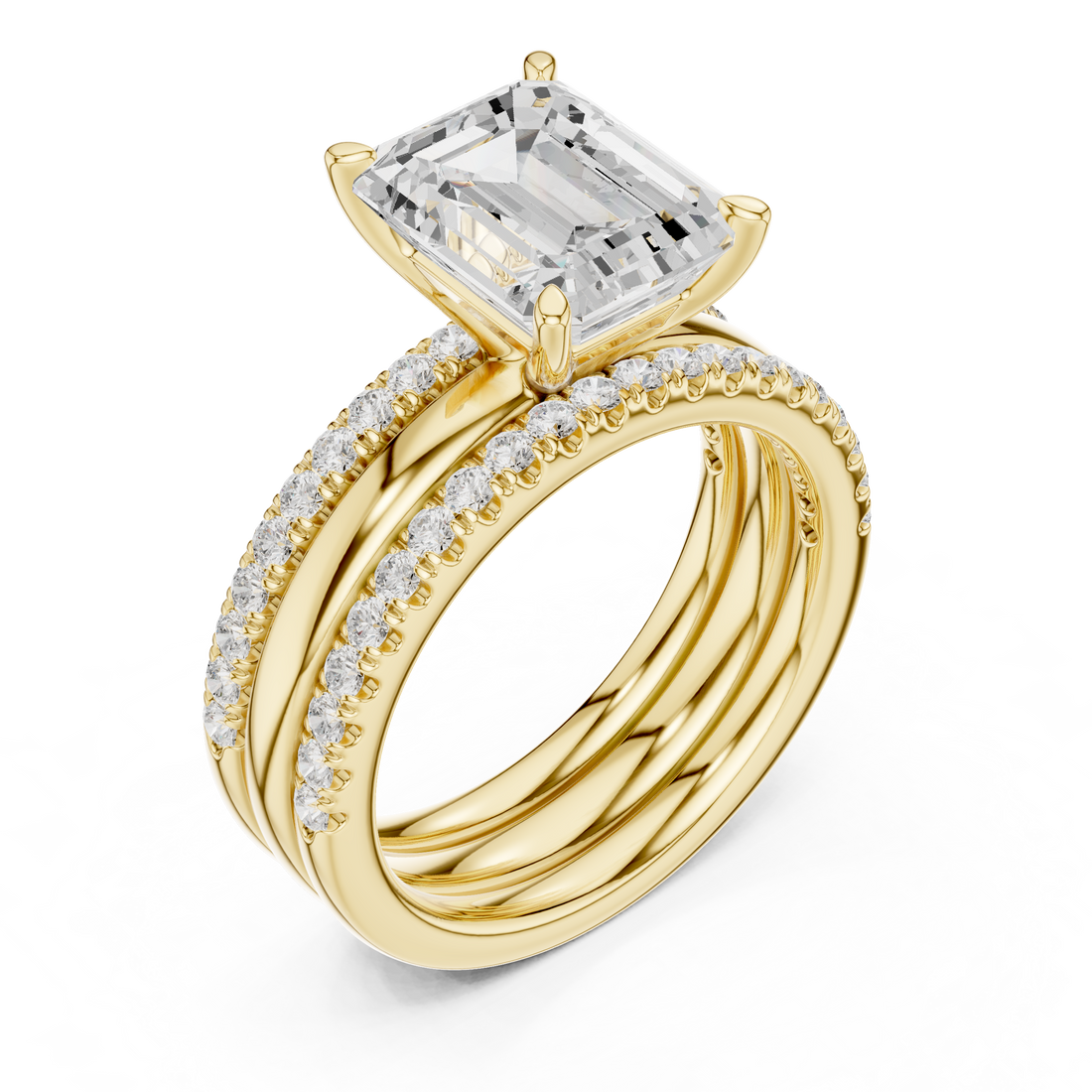 Luxury celebration ring featuring decorative gemstone centerpiece.