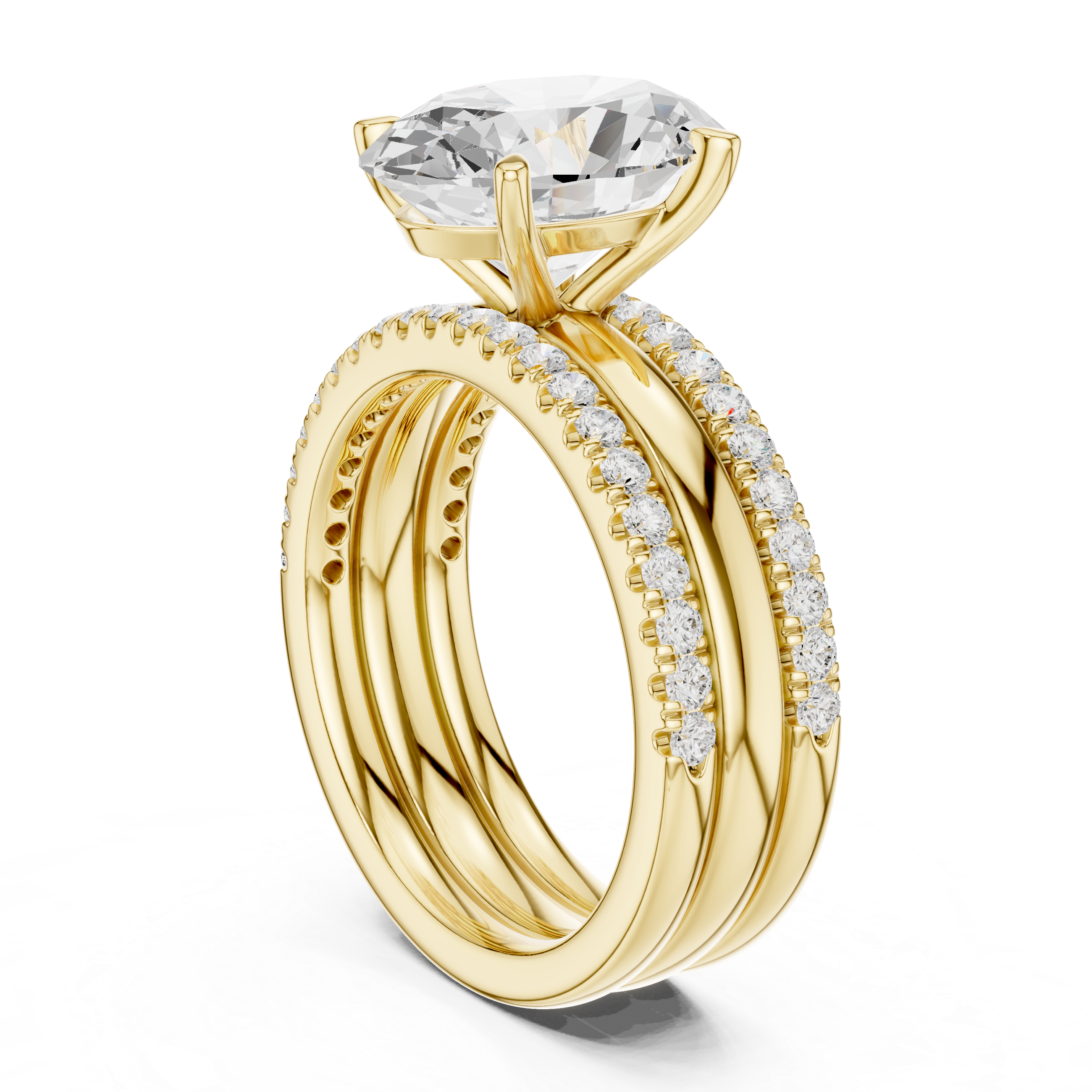 Minimalist thin band ring with tiny diamond accents and sleek modern look.