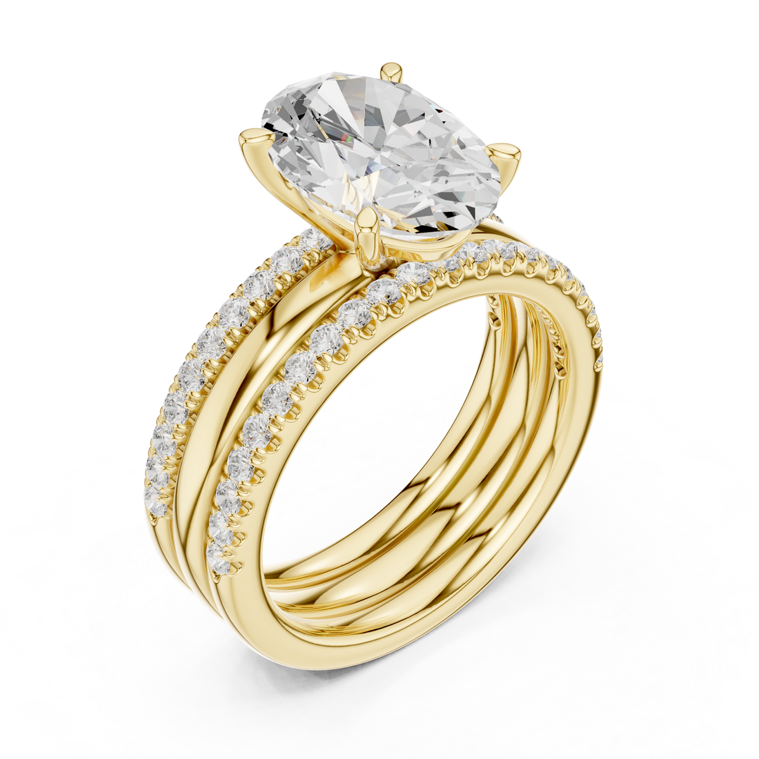 Elegant eternity ring featuring continuous circle of diamonds around the band.