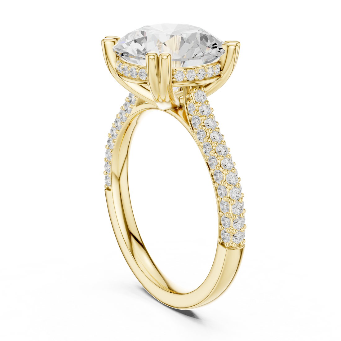 Elegant Round Cut Diamond Solitaire Pendant Necklace in Four Prong Setting handcrafted jewelry for a sophisticated luxury look