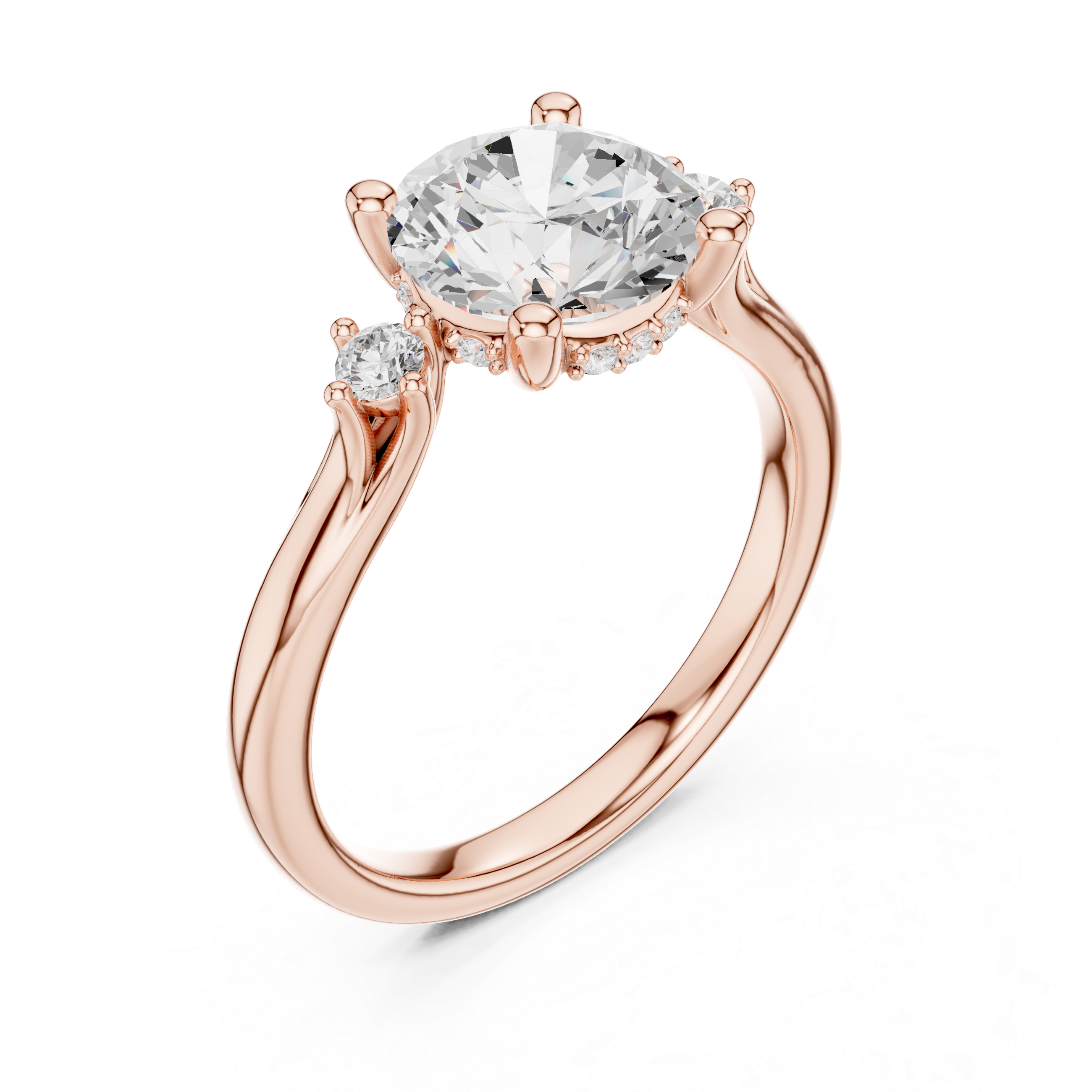 Elegant Round Cut Diamond Solitaire Pendant Necklace in Four Prong Setting handcrafted jewelry for a sophisticated luxury look