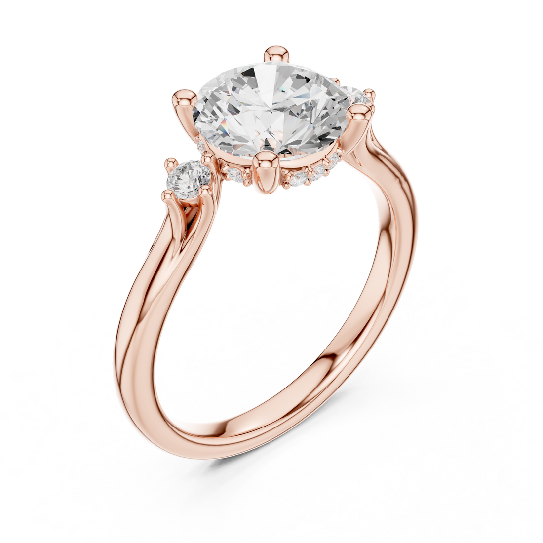 Elegant Round Cut Diamond Solitaire Pendant Necklace in Four Prong Setting handcrafted jewelry for a sophisticated luxury look