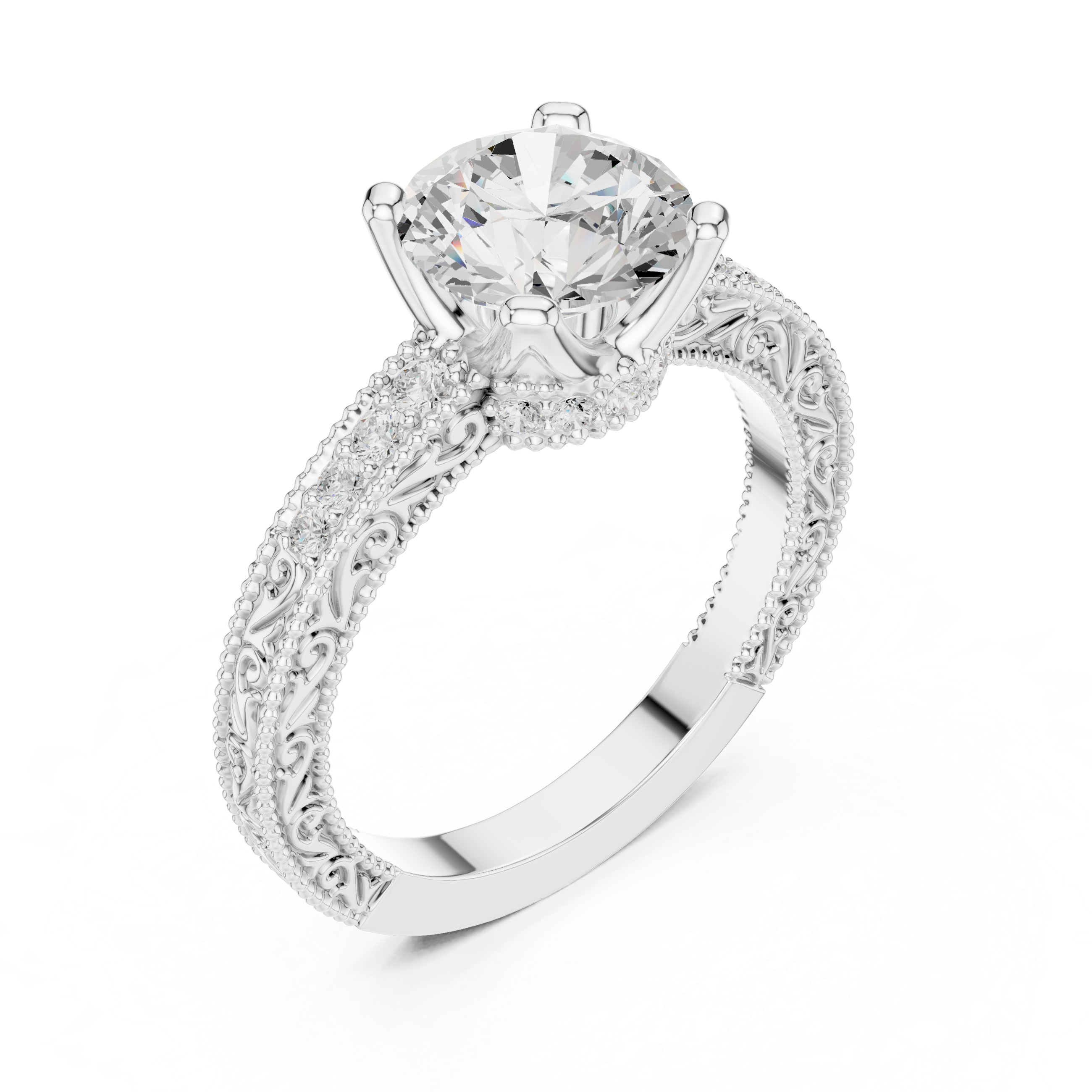 Elegant Round Cut Diamond Solitaire Pendant Necklace in Four Prong Setting handcrafted jewelry for a sophisticated luxury look