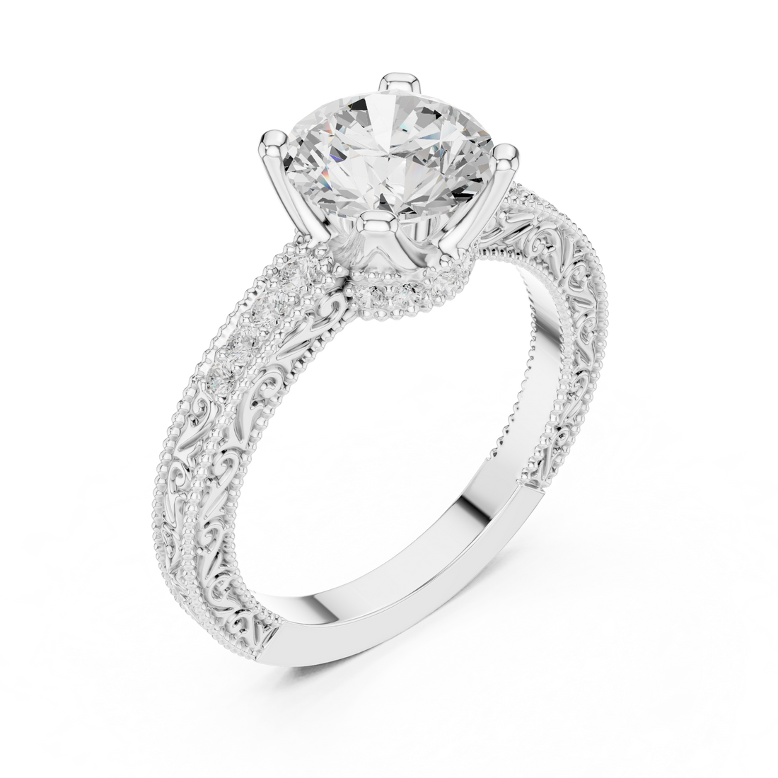 Elegant Round Cut Diamond Solitaire Pendant Necklace in Four Prong Setting handcrafted jewelry for a sophisticated luxury look