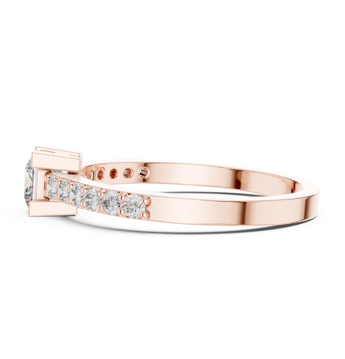 Thin diamond bracelet with elegant glow.