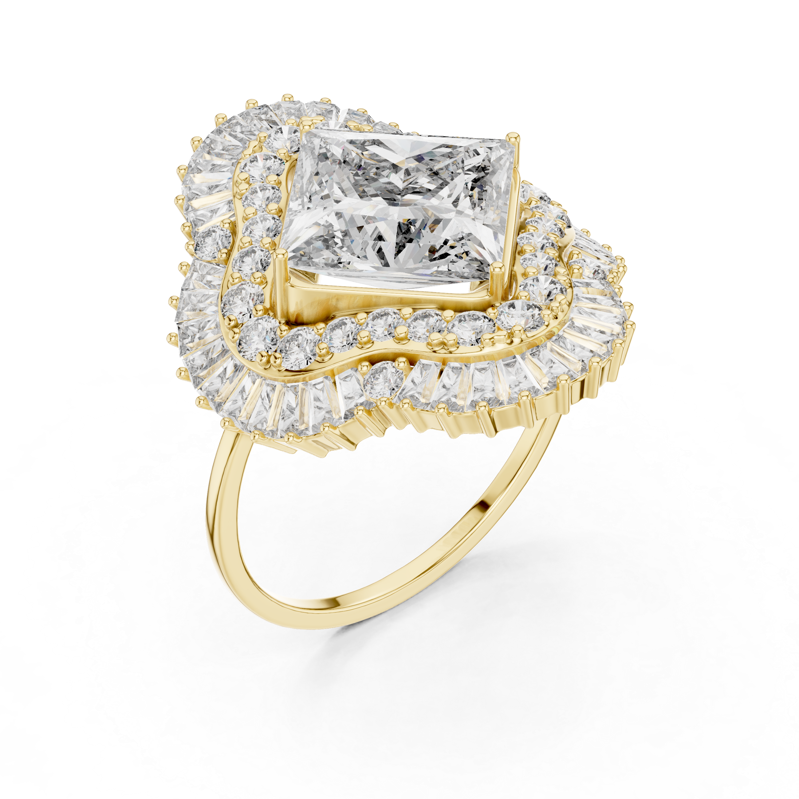 Minimal gold band ring with delicate center diamond.