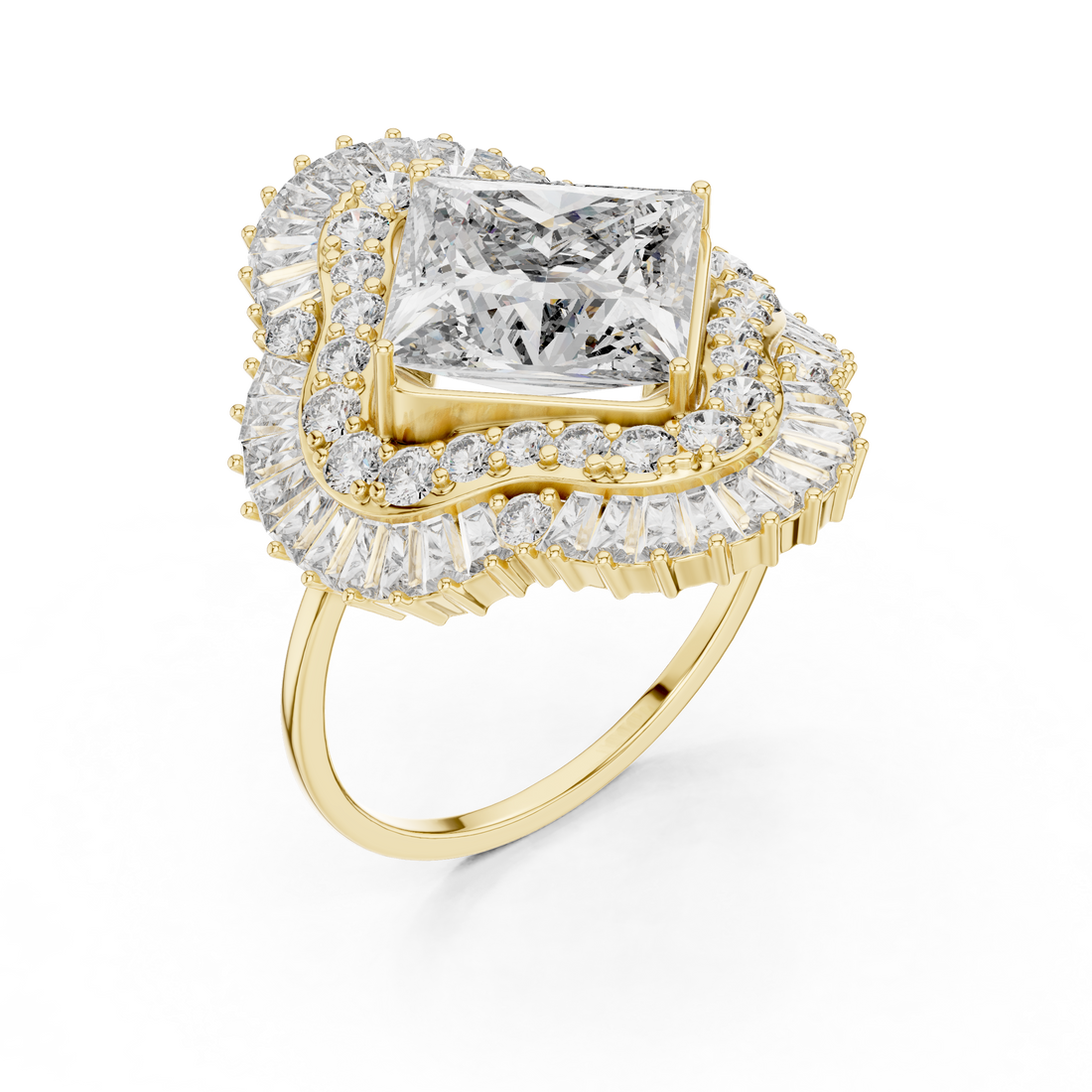 Minimal gold band ring with delicate center diamond.