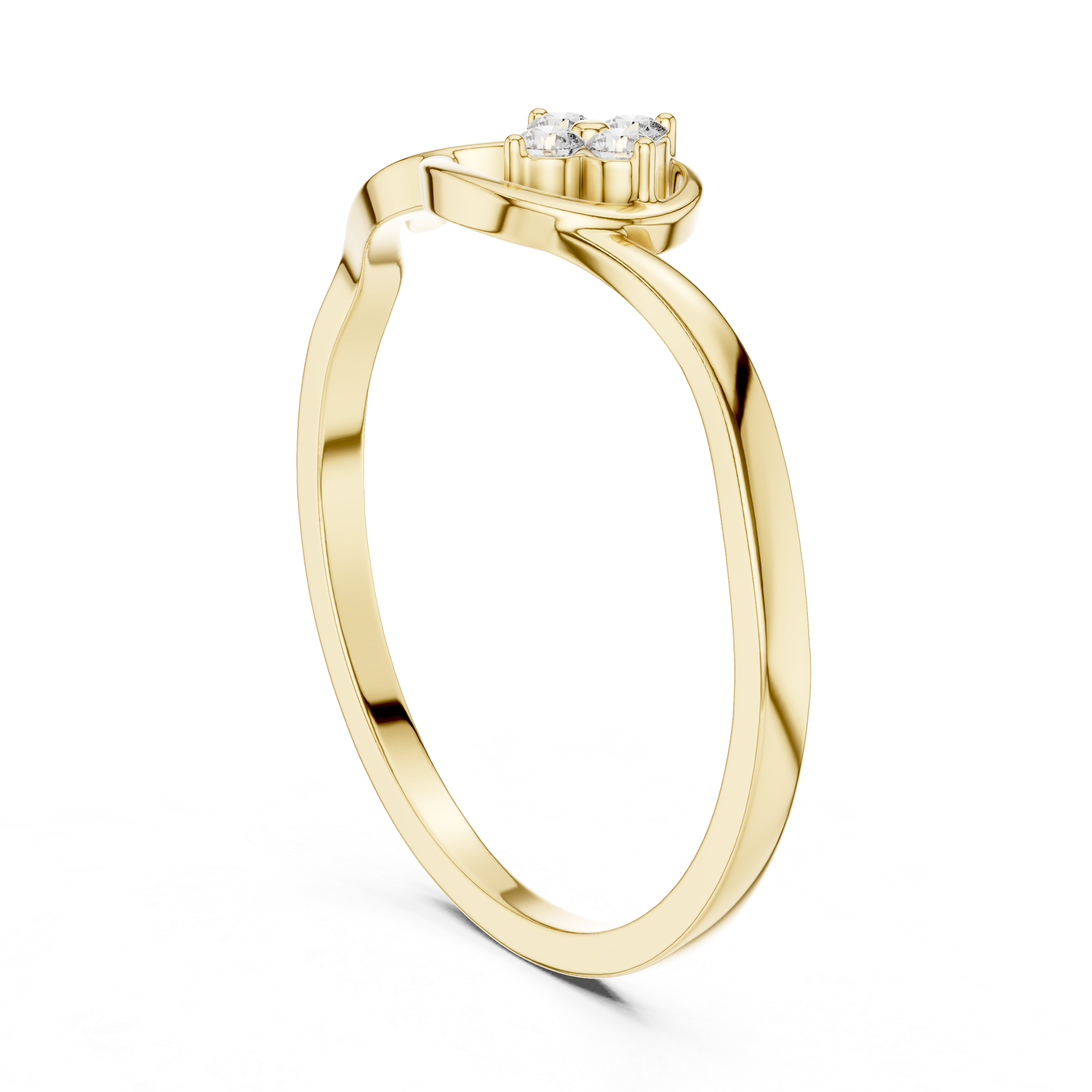 Tiny round stud earrings in simple gold setting.