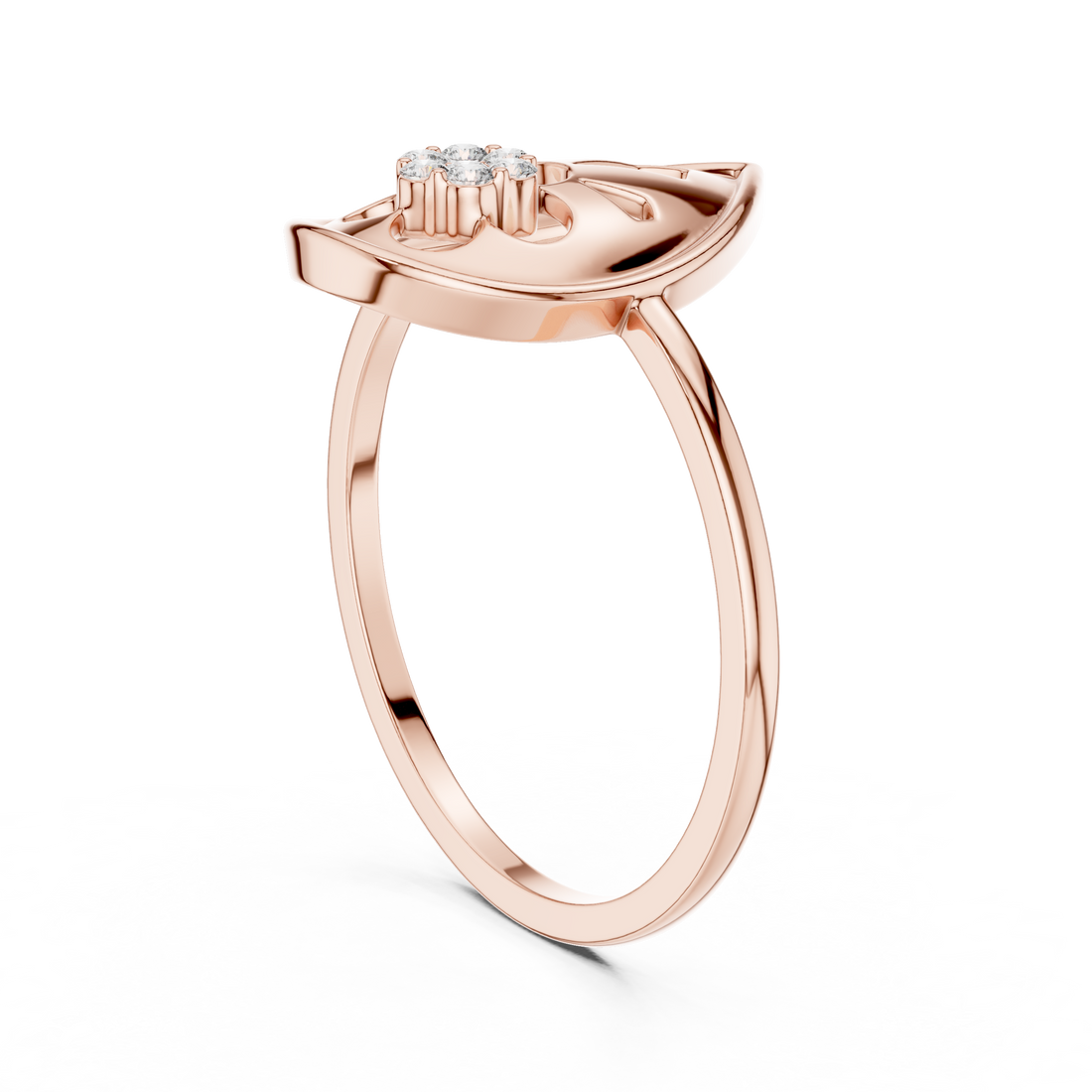 Diamond brooch with geometric modern styling.