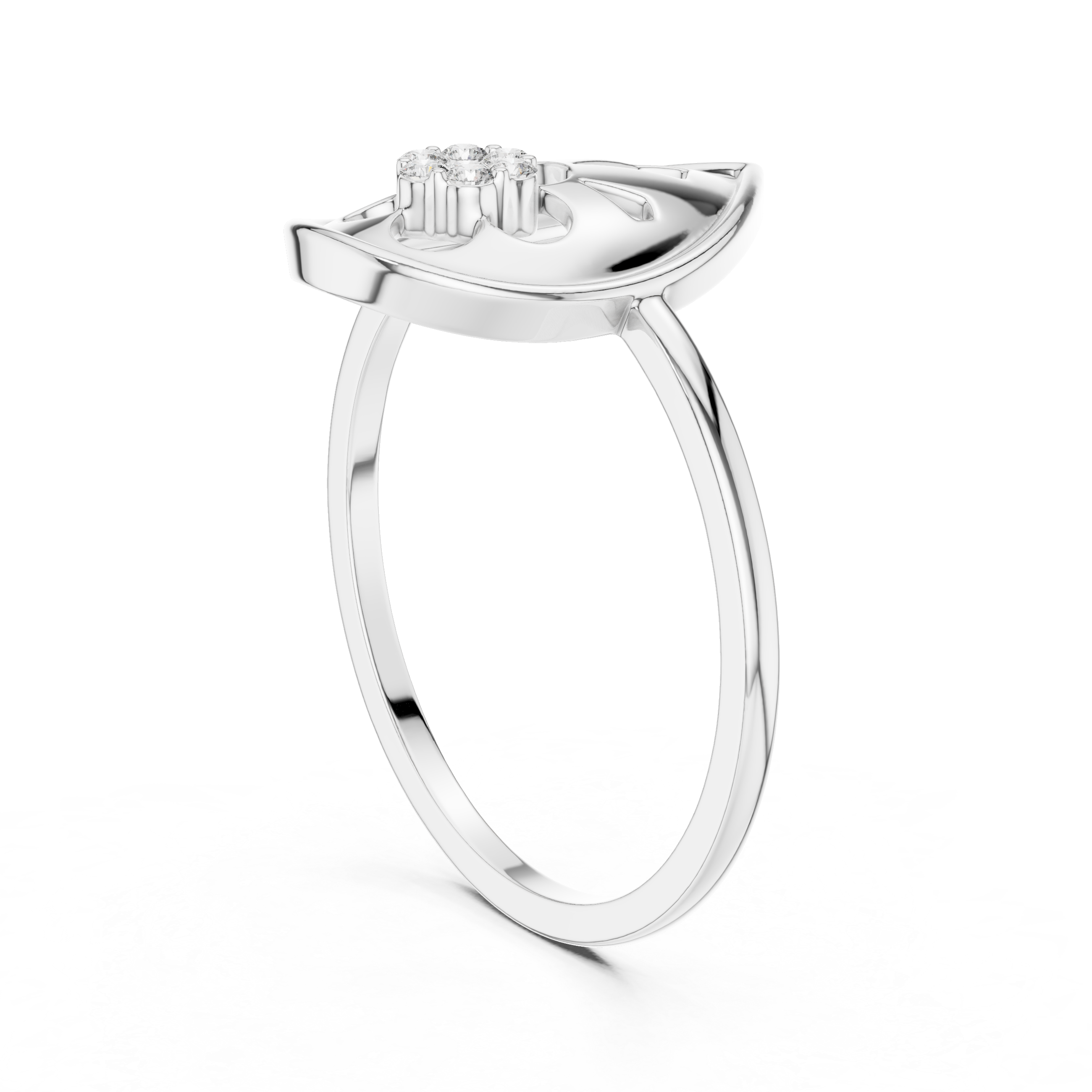 Men's diamond signet ring with bold square face.