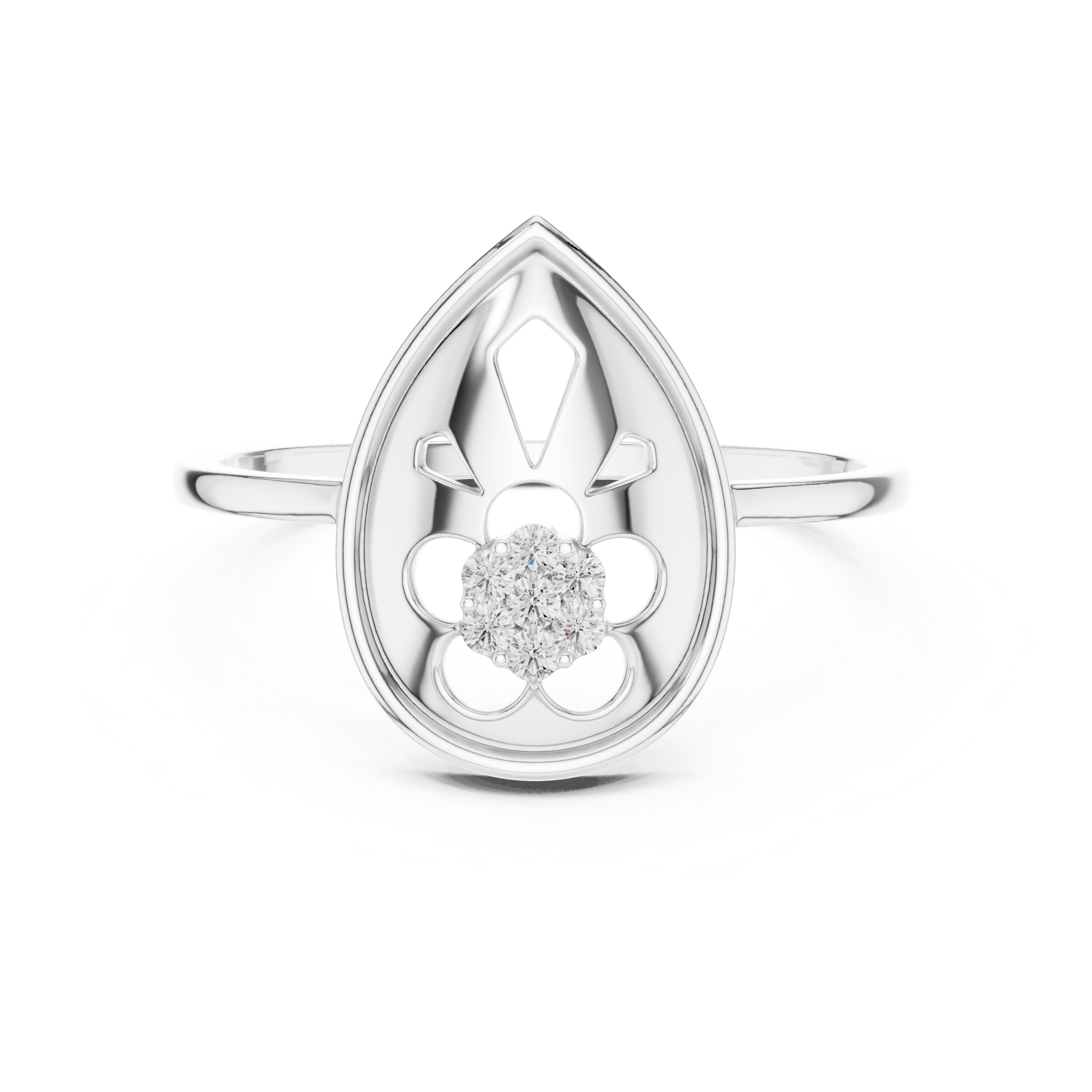 Men's heavy ring with modern bold structure.