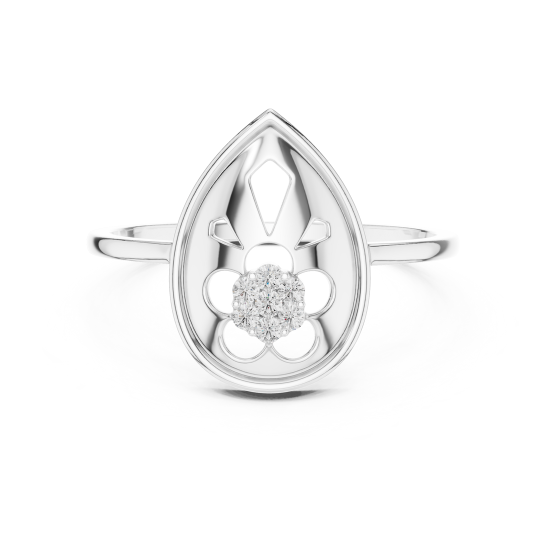 Men's heavy ring with modern bold structure.
