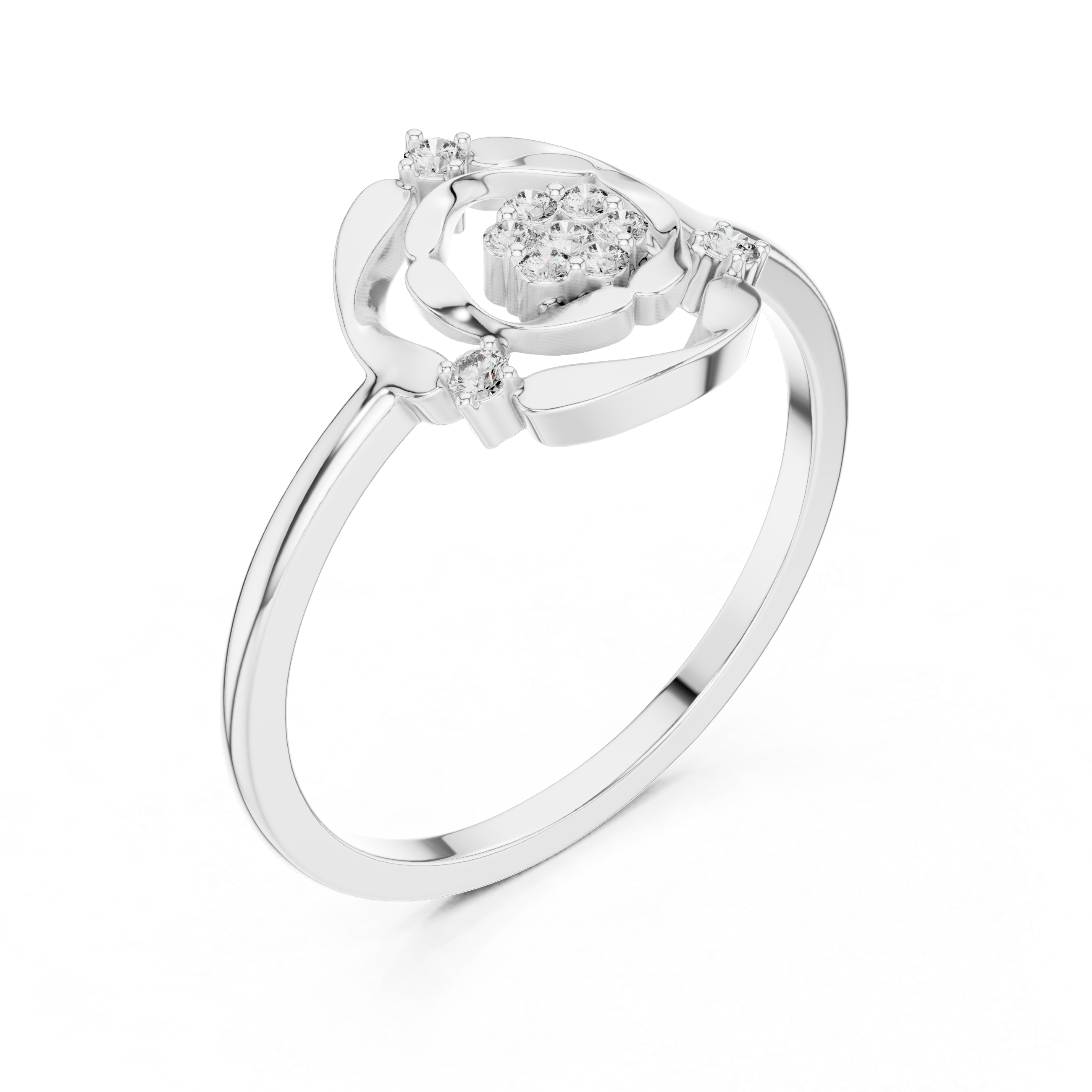 Diamond pendant necklace with sparkling polished finish.