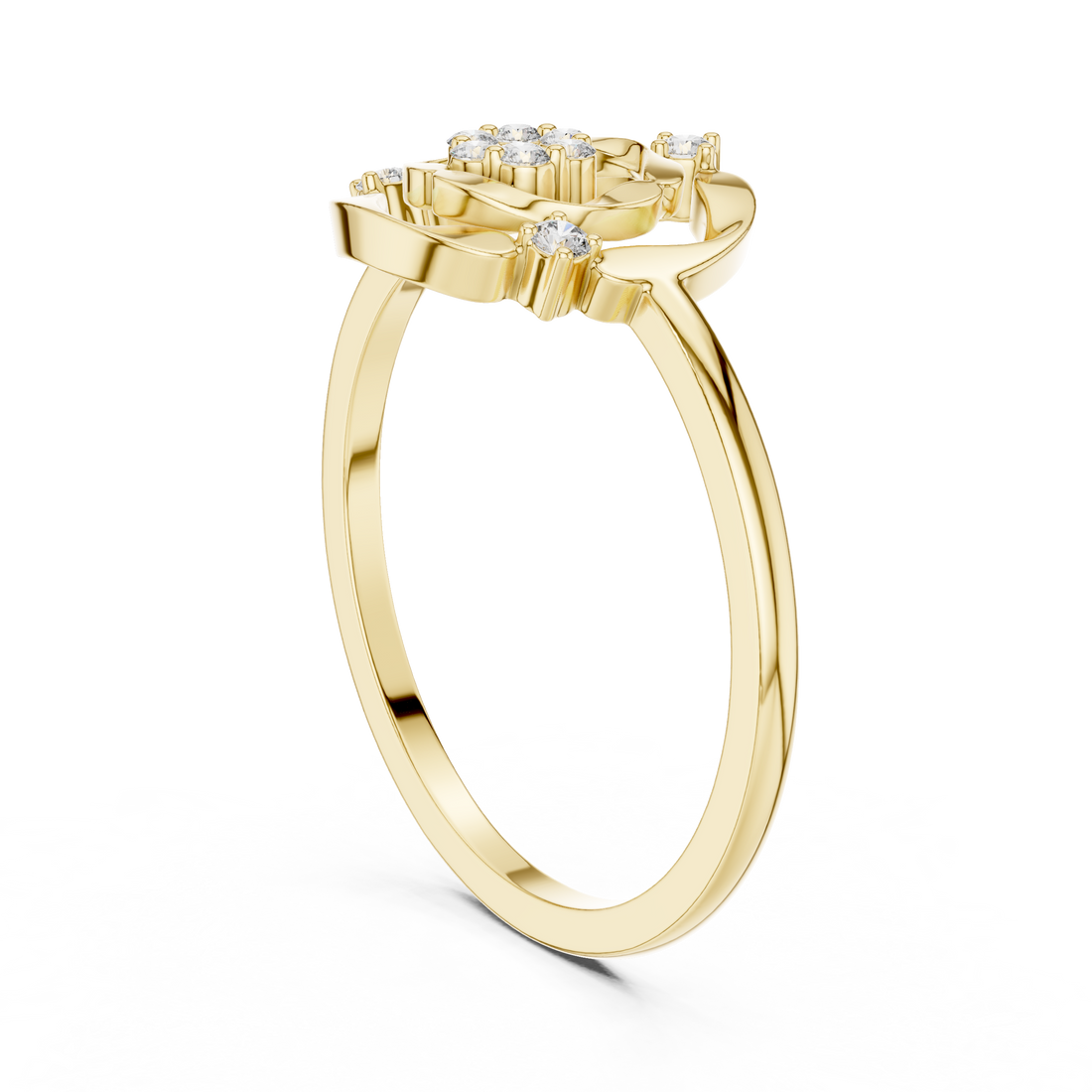 Eternity ring with full circle diamond accents.