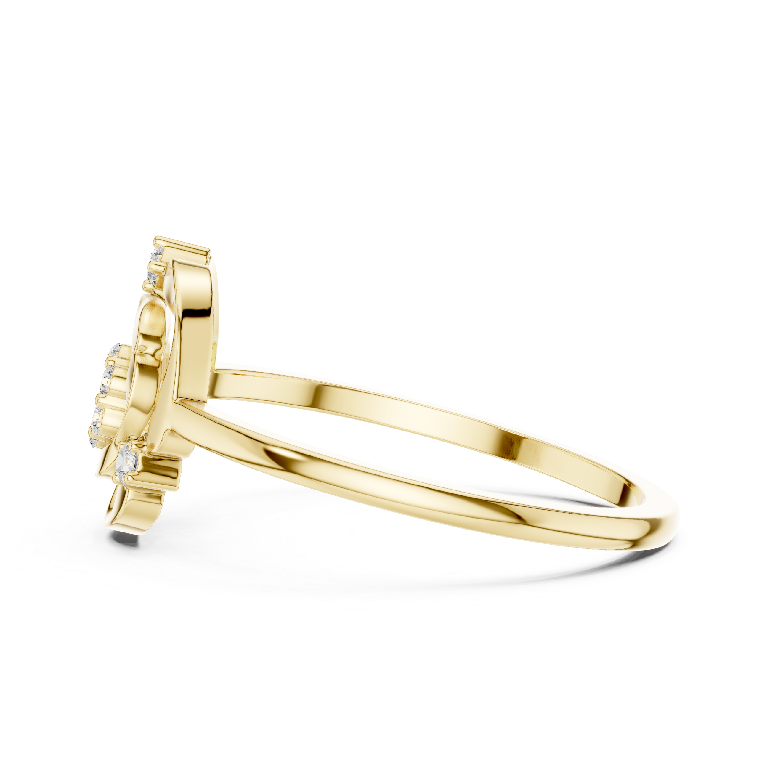 Promise ring with modern minimalist gold styling.