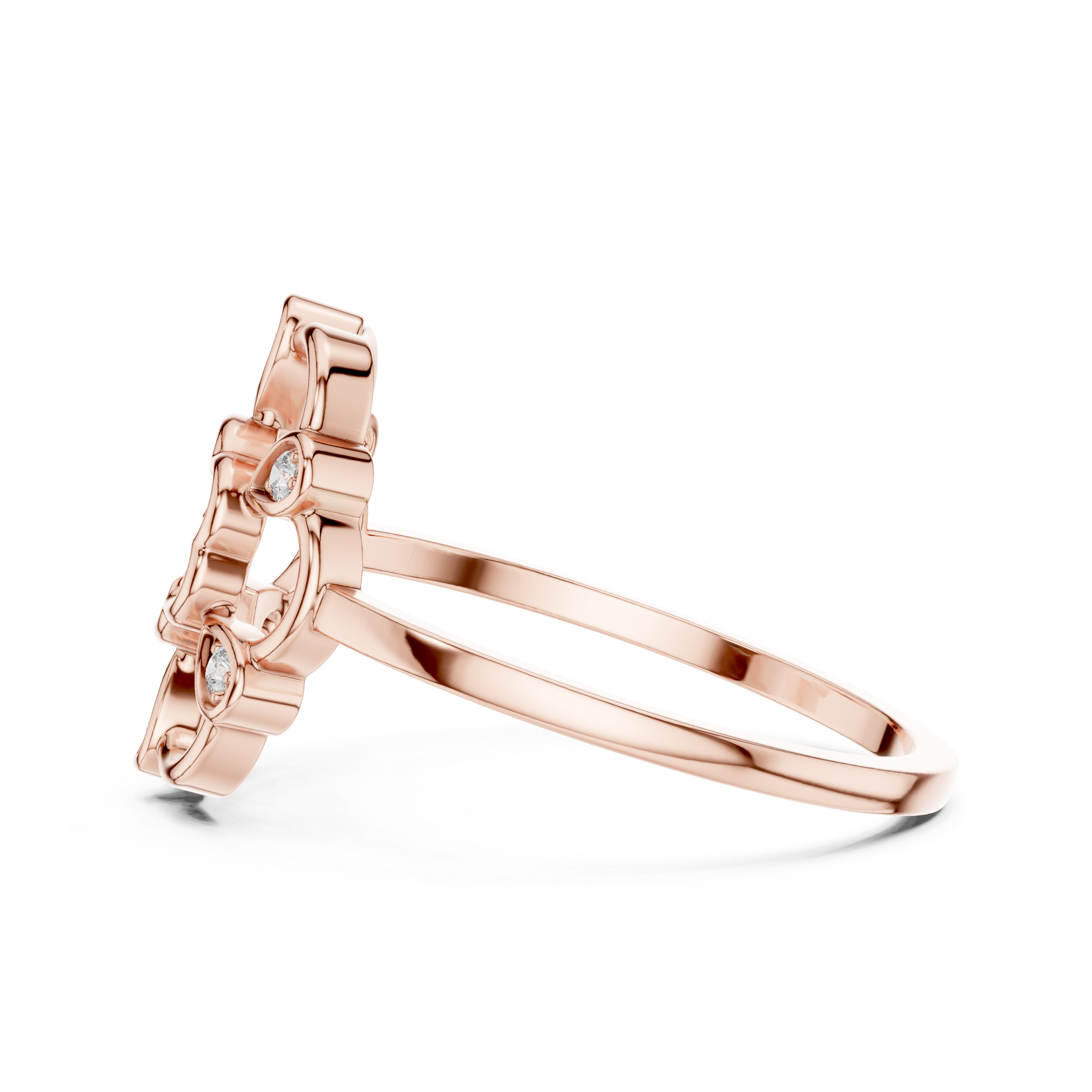 Geometric earrings with bold angular styling.
