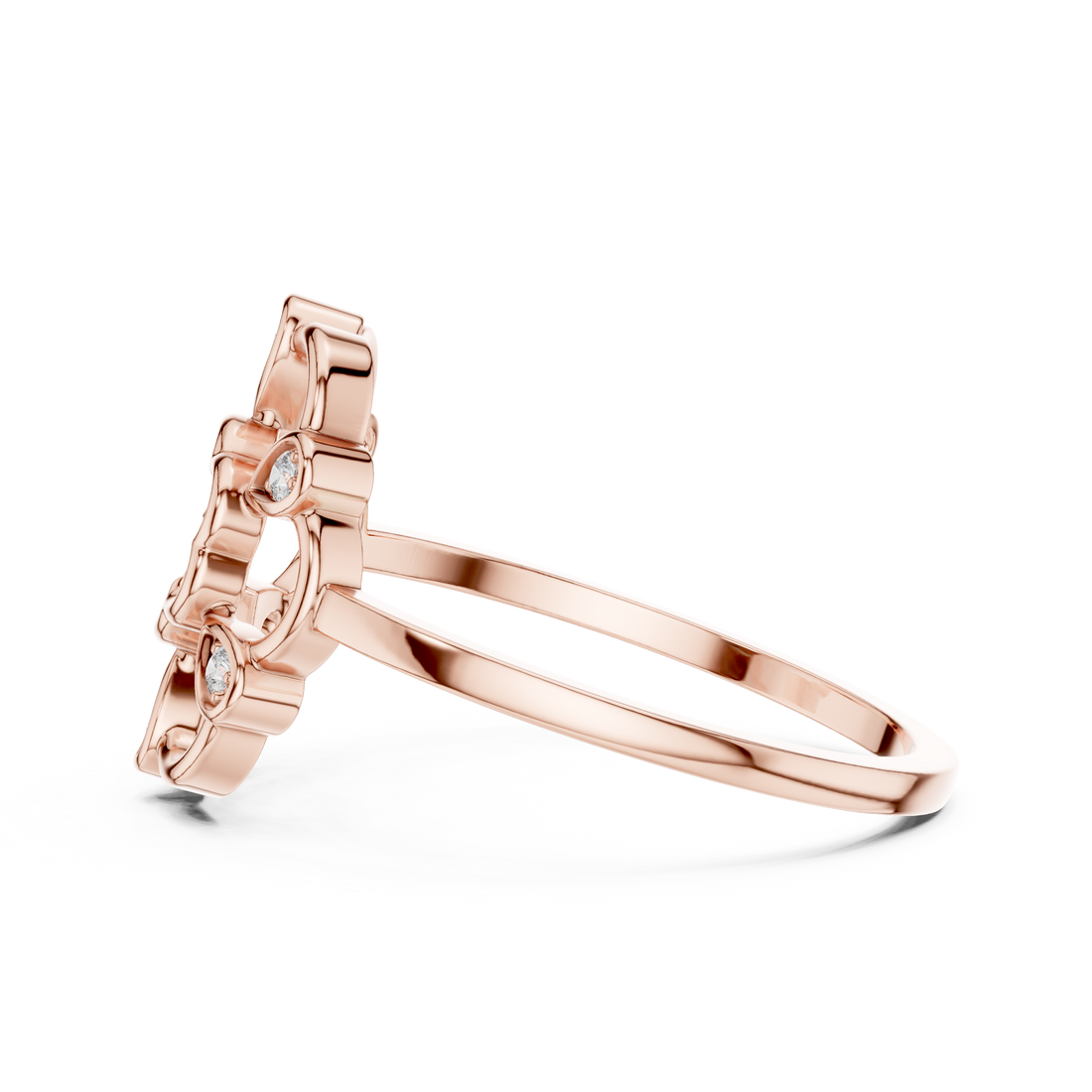 Geometric earrings with bold angular styling.