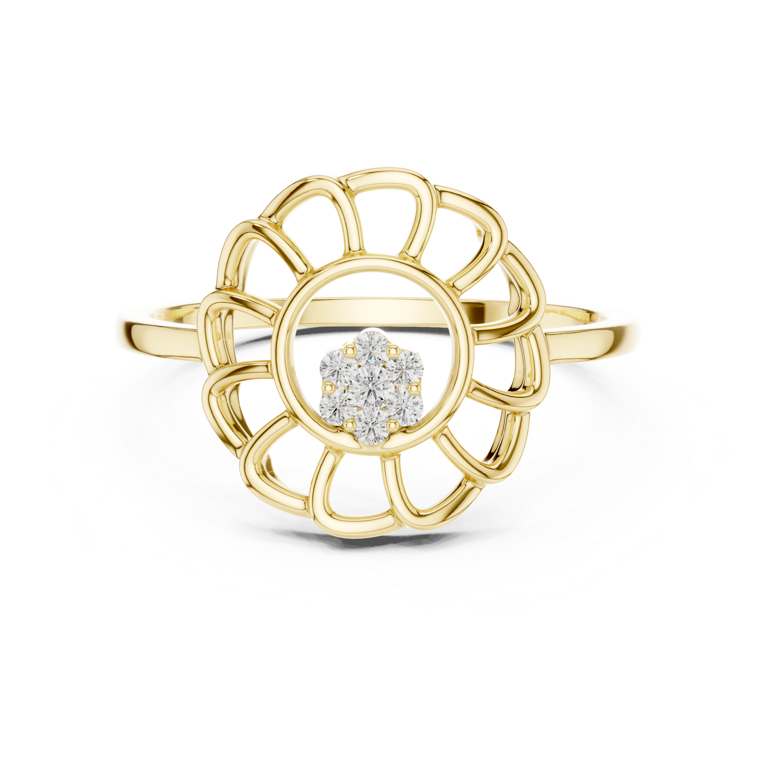 Solitaire engagement ring with elegant prong setting.