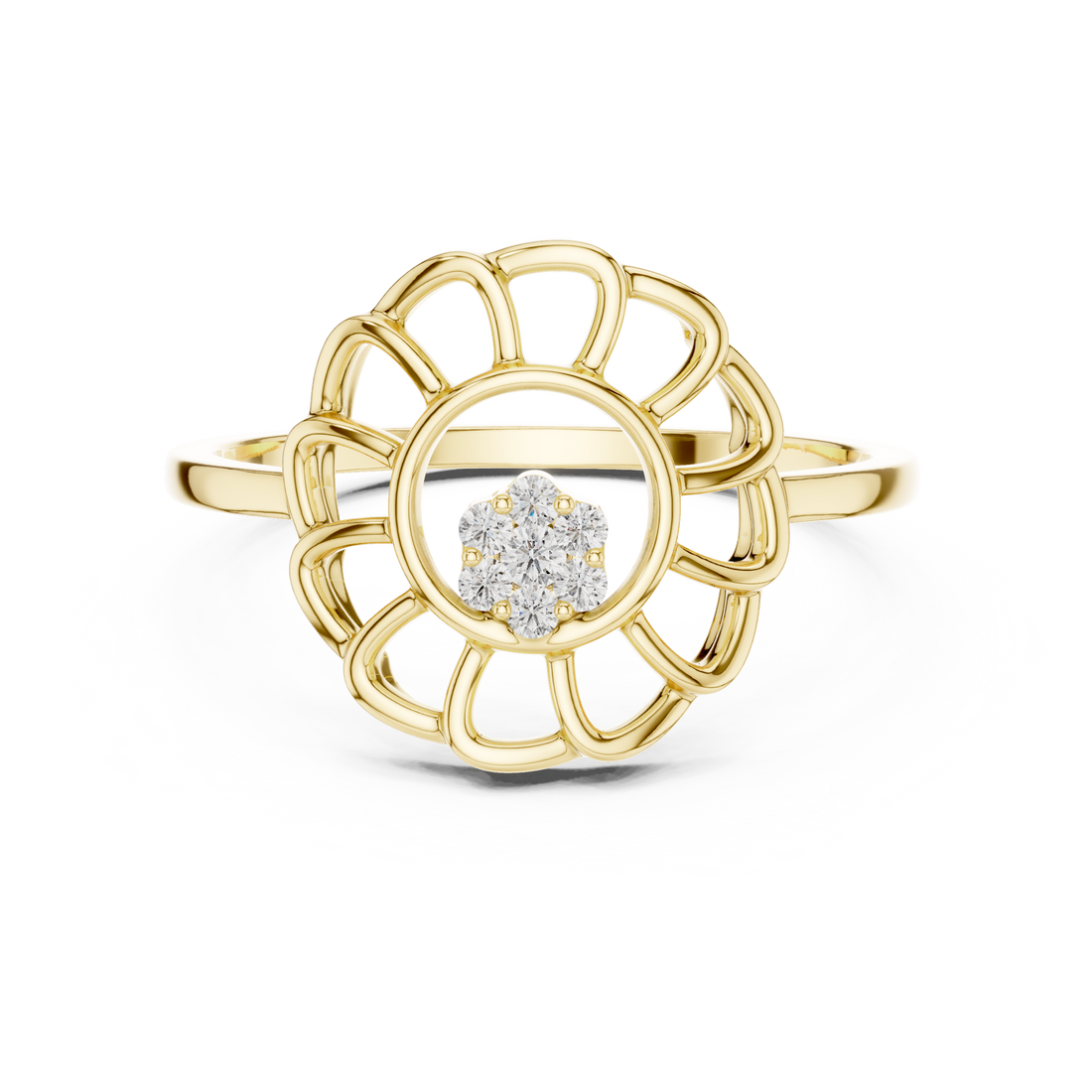 Solitaire engagement ring with elegant prong setting.