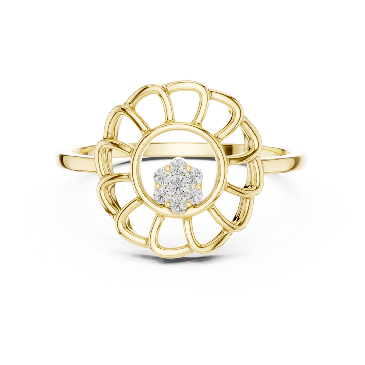 Solitaire engagement ring with elegant prong setting.