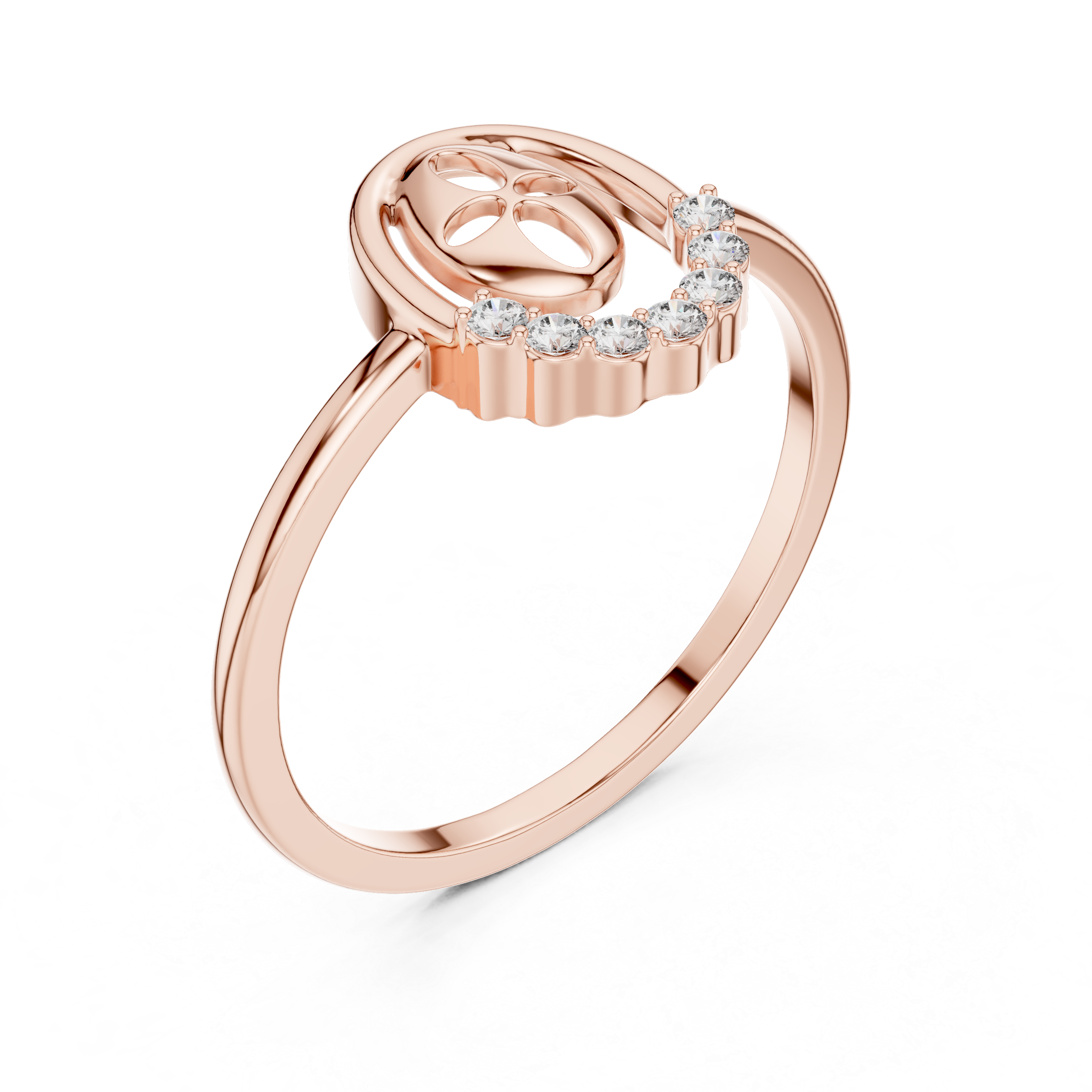 Designer luxury ring with bold modern structure.