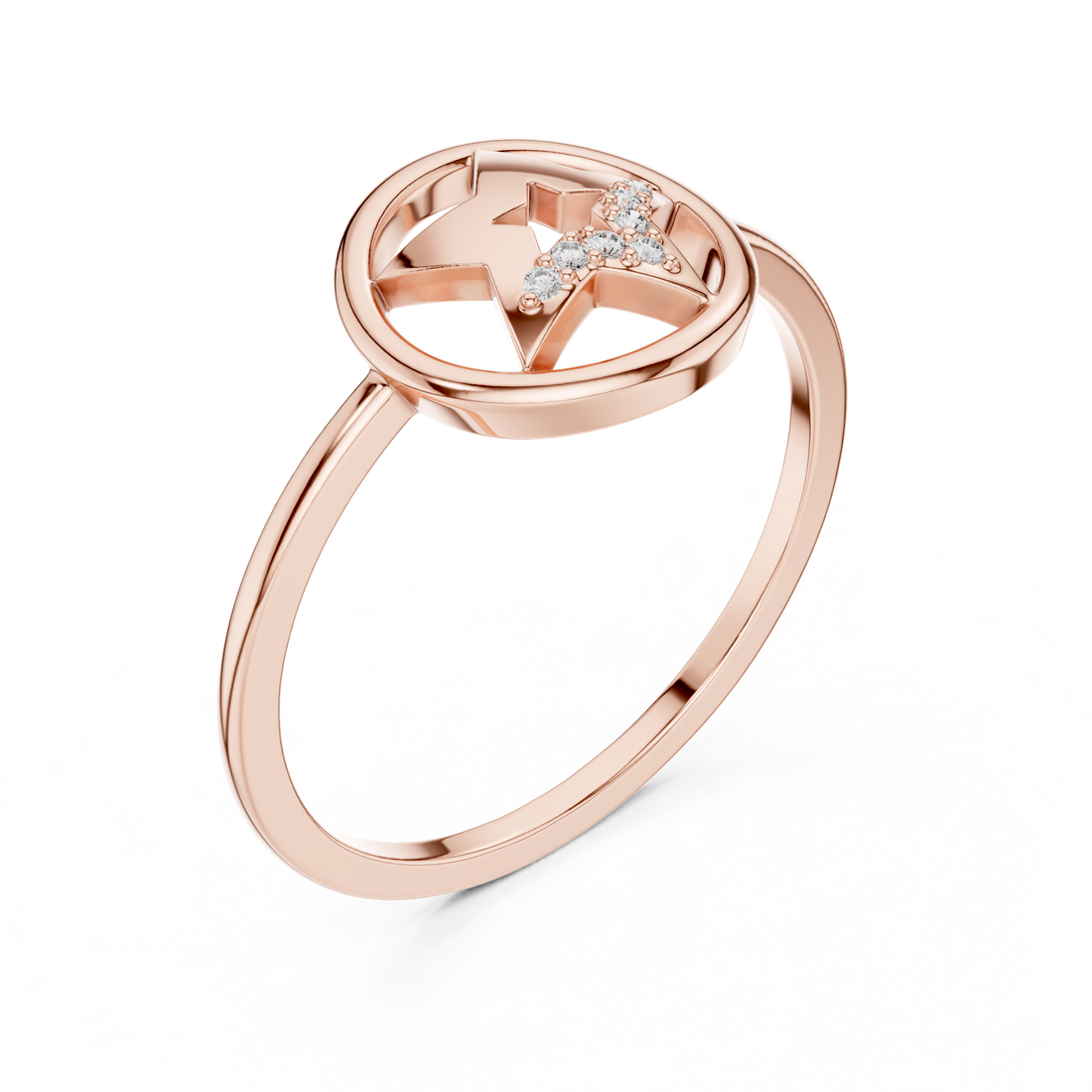 Solitaire engagement ring with elegant prong setting.