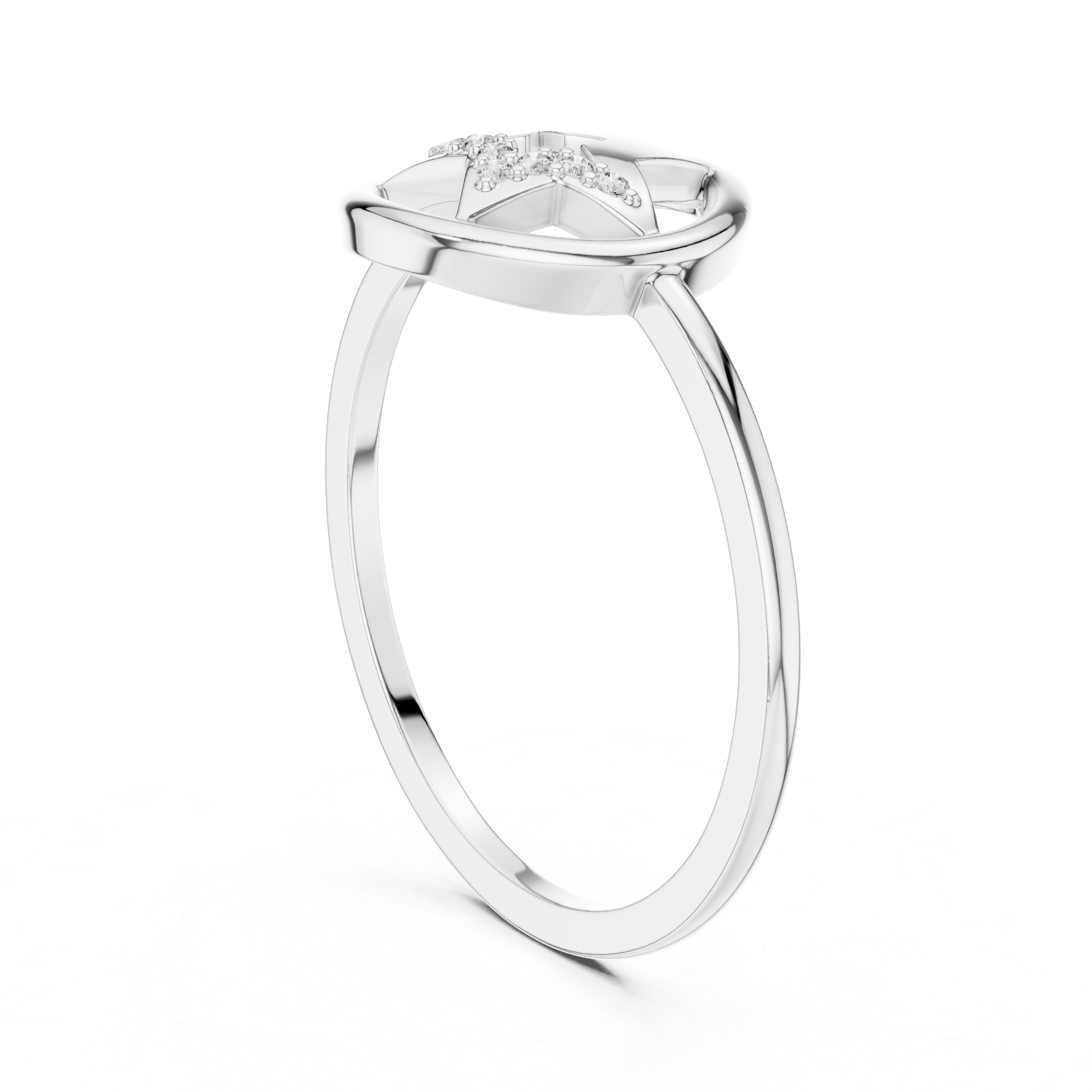 Oval engagement ring with polished gold band.