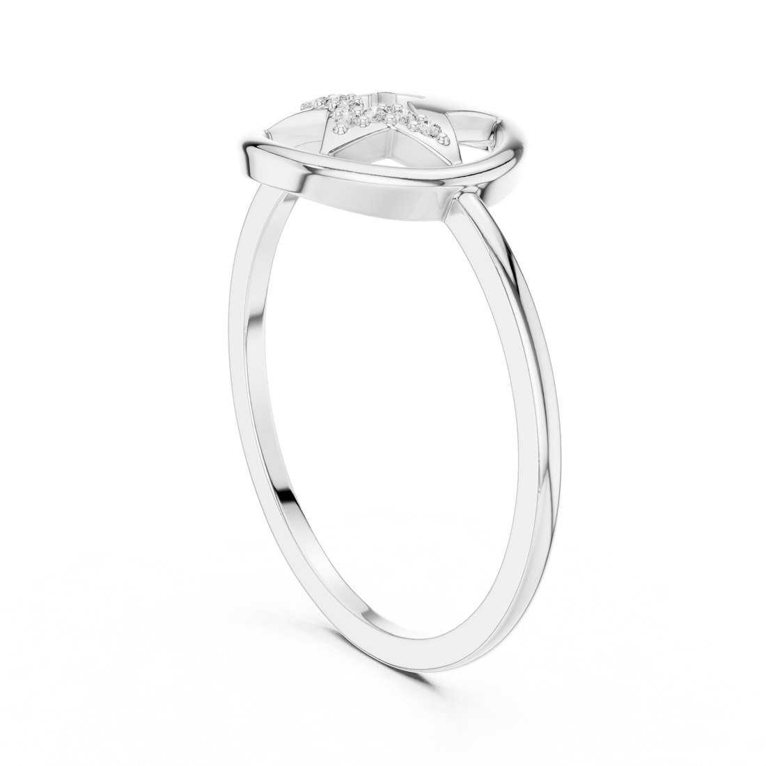Oval engagement ring with polished gold band.