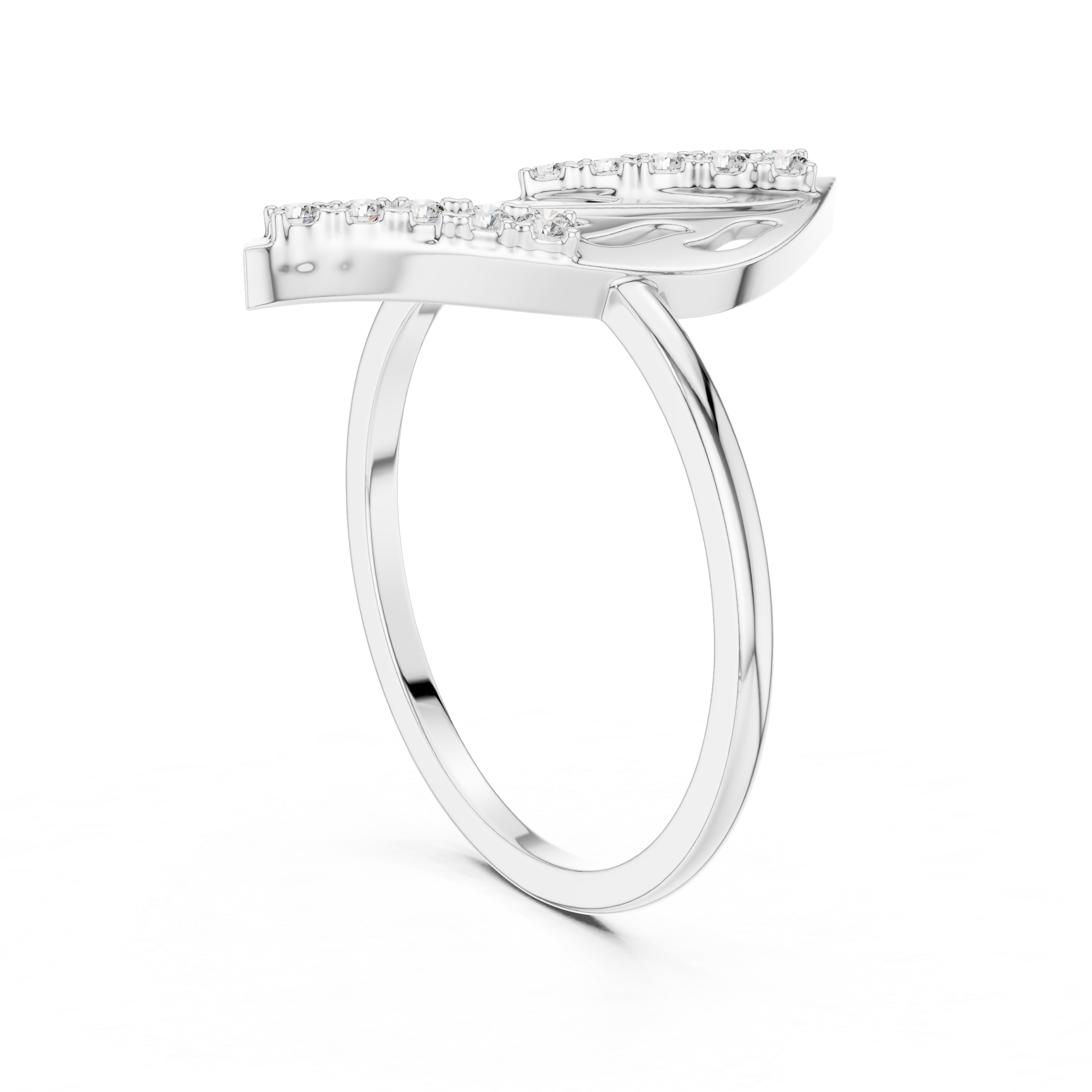 Elegant lab-grown diamond solitaire ring in polished white gold band.