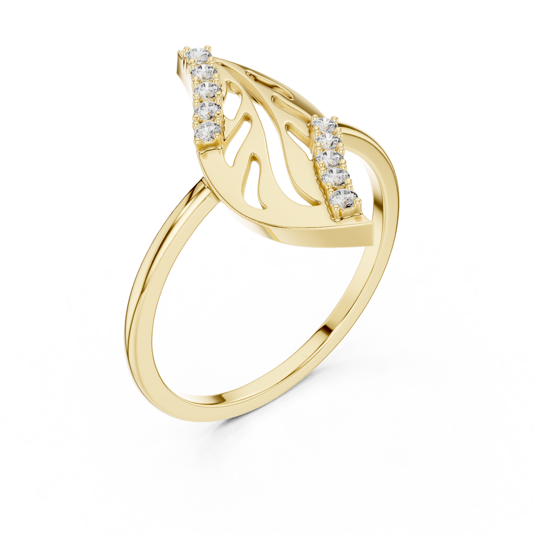 Stylish twisted diamond band ring with modern design.